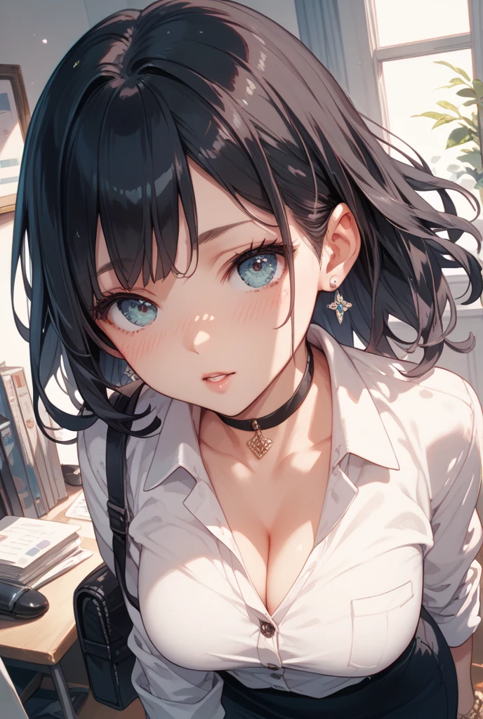 nozomitoujou, Nozomi-san always, (Green Eyes:1.5), Purple Hair, Long Hair, (Large Breasts:1.2),happy smile, smile, Open your mouth,Sleeveless dress,Long skirt,Black pantyhose,Stiletto heels,There is a computer on the table,walking,Daytime,Clear skies,whole bodyがイラストに入るように,
break looking at viewer,whole body,
break indoors, office,
break (masterpiece:1.2), highest quality, High resolution, unity 8k wallpaper, (figure:0.8), (Beautiful fine details:1.6), Highly detailed face, Perfect lighting, Highly detailed CG, (Perfect hands, Perfect Anatomy),