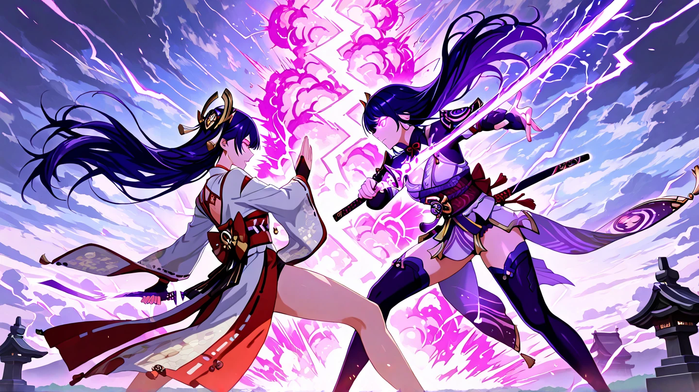 Anime character with sword and a woman in a dress, An anime cover, From the night of the ark, pin on anime, arknight, author:Hosomura Kane, Kantai collection style, katana swords, Anime art, Style anime, katana zero, illustrated anime, katanas strapped to her back, kunoichi, Female action anime girl, nightcore, Anime artwork