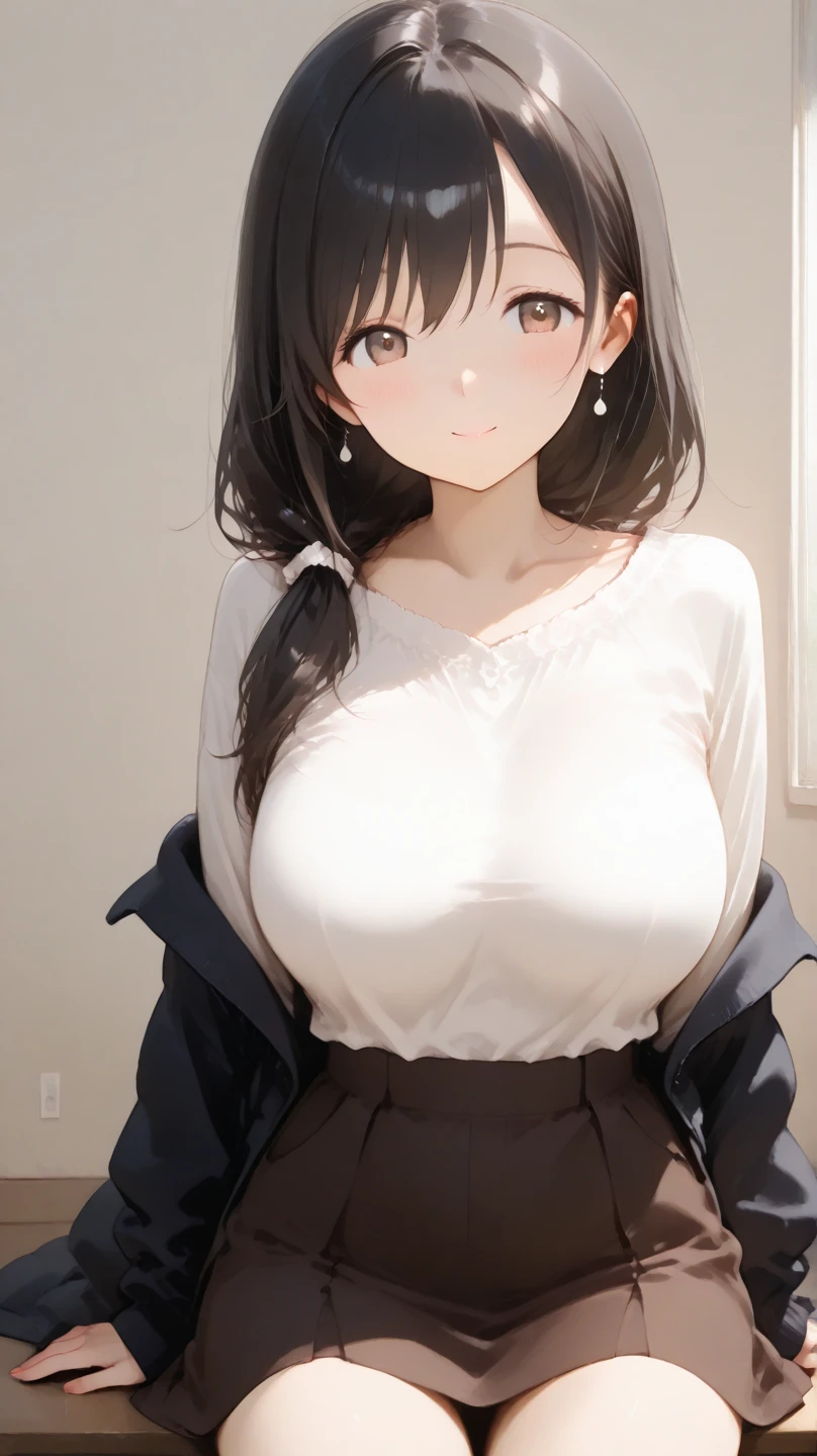 (One girl:1.3), Sexy pose, The body is slim, uniform、Bra is visible、Cleavage、
(Realistic:1.4), (masterpiece, Highest quality, Highest quality, Official Art), Very detailed, Most detailed, (Super detailed), ((Very delicate and beautiful)), Cinematic Light, (Realistically:1.3),
(Highly detailed skin:1.2), High resolution, 8K UHD, 4K, 8K, Bokeh,
Digital single-lens reflex camera, Absurd, Optimal ratio of four fingers to one thumb,
In the school classroom,Standing in front of a blackboard,
((Silky long hair)), (Brown Hair), tears,
Beautiful Face, Perfect Face, highly detailed Beautiful Face,
cute, shy,blush,
Dynamic Angle, From above,View your viewers,
Wearing a brown sweater,skirt