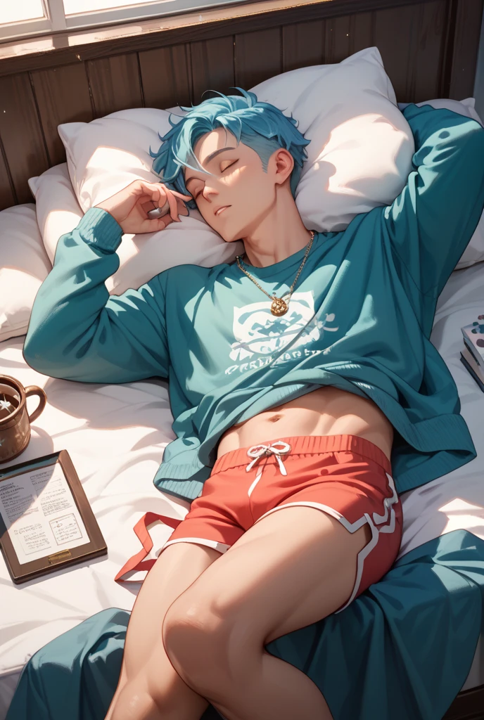 Beautiful guy sitting on the floor with a remote control, tall anime guy with blue eyes, young anime man, handsome anime pose, anime boy, male alpha character, top rated on pixiv, male  style, anime handsome man, at pixiv, high quality artstyle, full body portrait of a short!, high quality fanart, popular on pixiv