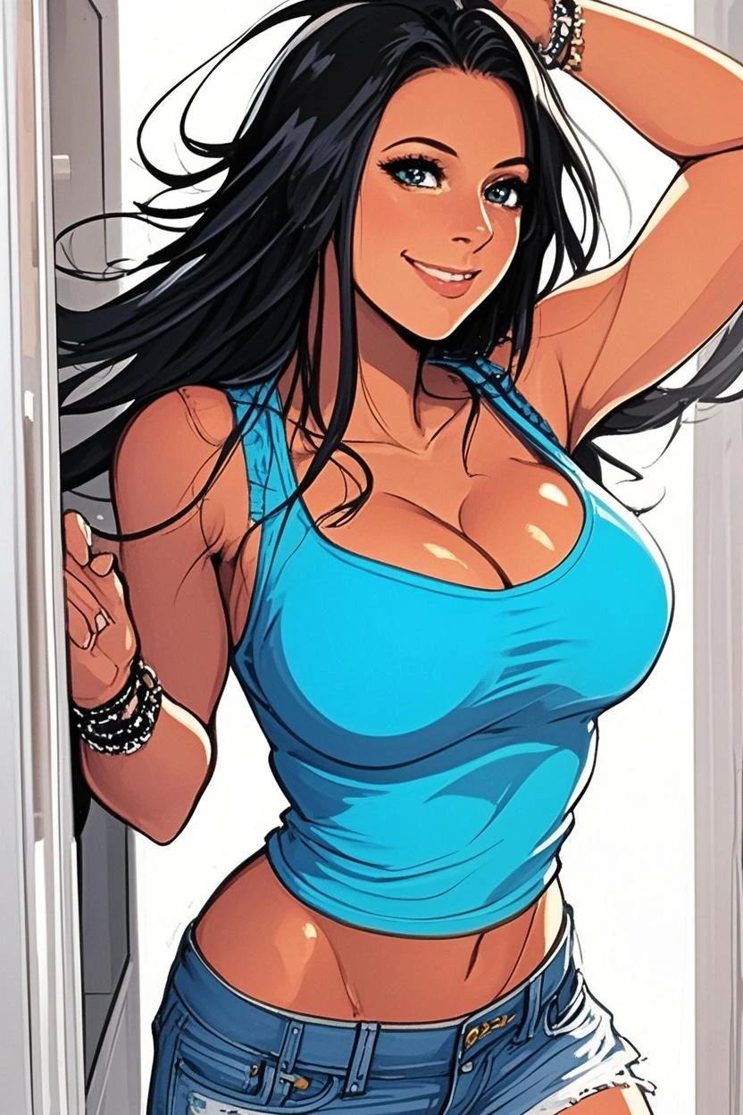 Jennifer Connelly happy smile Character Lara croft full body cartoon image of a woman .cartoon style illustration, cartoon art style, cartoon art style, digital illustration style, highly detailed character design, cute detailed digital art, City fan art, Portrait Character Design, beautiful digital illustration, high-quality portrait, comic book art, young woman. expression of sexual desire a woman in bikini and panties with different poses, uniform model | type germ, type germ comic, por Ryan Yee, range murata and type germ, extremely detailed type germ, as seen on type germ, frank for, krenz cushart e type germ, ross tran style, style type germ, Kate Bispo Jennifer Connelly