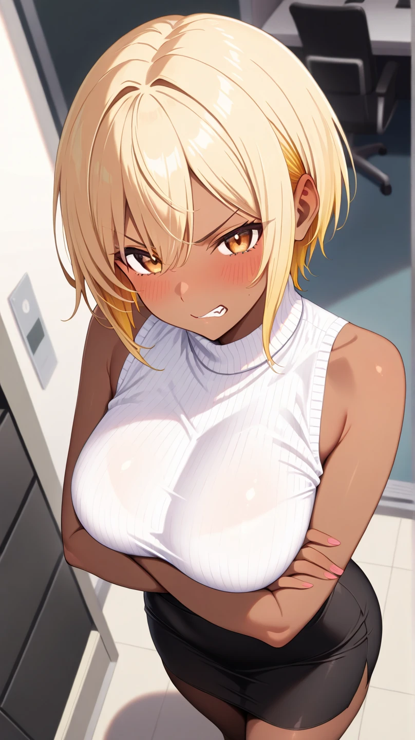 Masterpiece:1.5,
best quality:1.5,
high resolution:1.5,
perfect anatomy,
detailed,
detailed scenery:1.5,
ultra-detailed,
unity 8k wallpaper,
dark skin:1.5
black skin:1.5
dynamic angle.
intense angle,
cinematic angle,
face focus,
morning,
looking at the viewer,
(Blonde short hair,
asymmetrical bob,
(Skin Fang),
huge breasts,
tall stature,
(One woman),
laugh1.3,
open mouth,
stick tongue out,
(blue eyes),
tatami room,
Perfect Lighting,
Movie Lighting,
Dynamic Lighting,
black triangle bikini:1.2,
micro bikini,
low-rise bikini,
open white shirt1.3,
very small necklace:1.5,
piercing,
black hairpin,
navel piercing,
drooling:1.5 ,
drivel:1.5
saliva:1.5
saliva trail,
holding a glass of white liquid:1.5