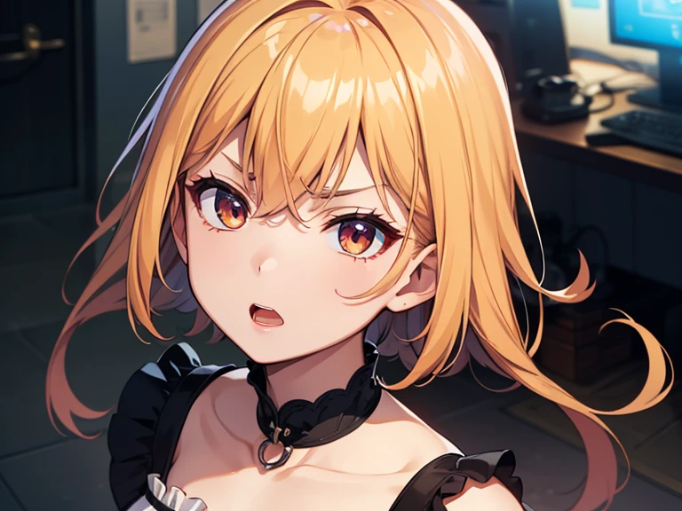 Tabletop, highest quality,figure, wallpaper, Super detailed, Absurd beauty、(night、Dark Room)、((Two beautiful girls、16 years old))、(((Suck the breast)))、(Blonde、Medium Hair、Wavy Hair、Very large breasts)、Close your eyes、Shyness