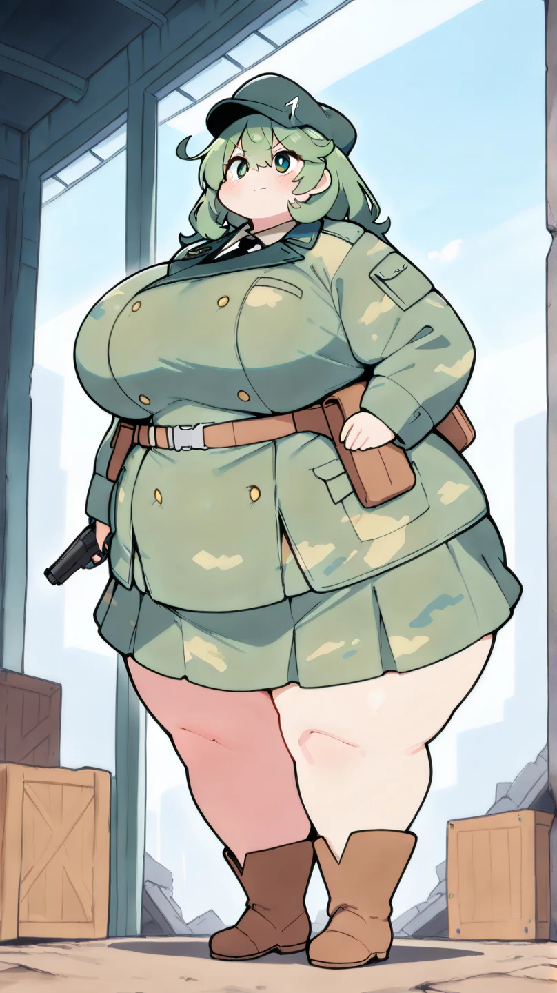 Massively obese orange tactical soldier girl, fat rolls, short brown hair, (obese belly):1.4, (obese thighs):1.4, bbw, wide hips, laying down, huge ass, ussbbw, (soldier helmet):1.2 extremely chubby, BREAK battlefield, trenches, wood dark, foggy, smoke, bricks