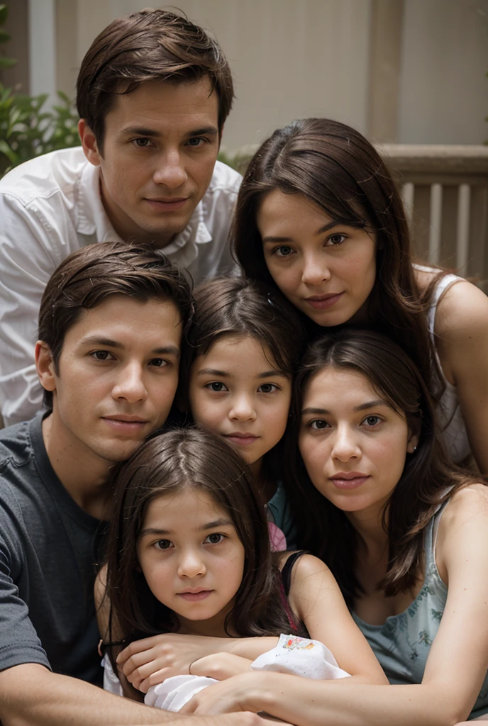 family photo of father and mother with their two grown daughters