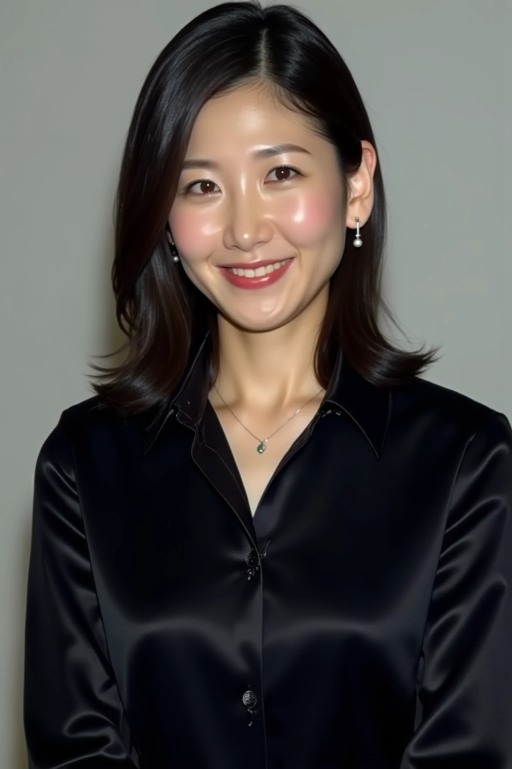 最high quality, 8k, Vibrant, Sharp focus, high quality, High resolution, Middle-aged women, Mature Woman, 55 years old, (Whole Body Ezbian), (High heels face detail, Highly detailed eyes, Plump figure、Plump face、((big 1.6))、(((Large Breasts)))、((Black leather clothing))、garden、Random Hairstyles、A kind smile、