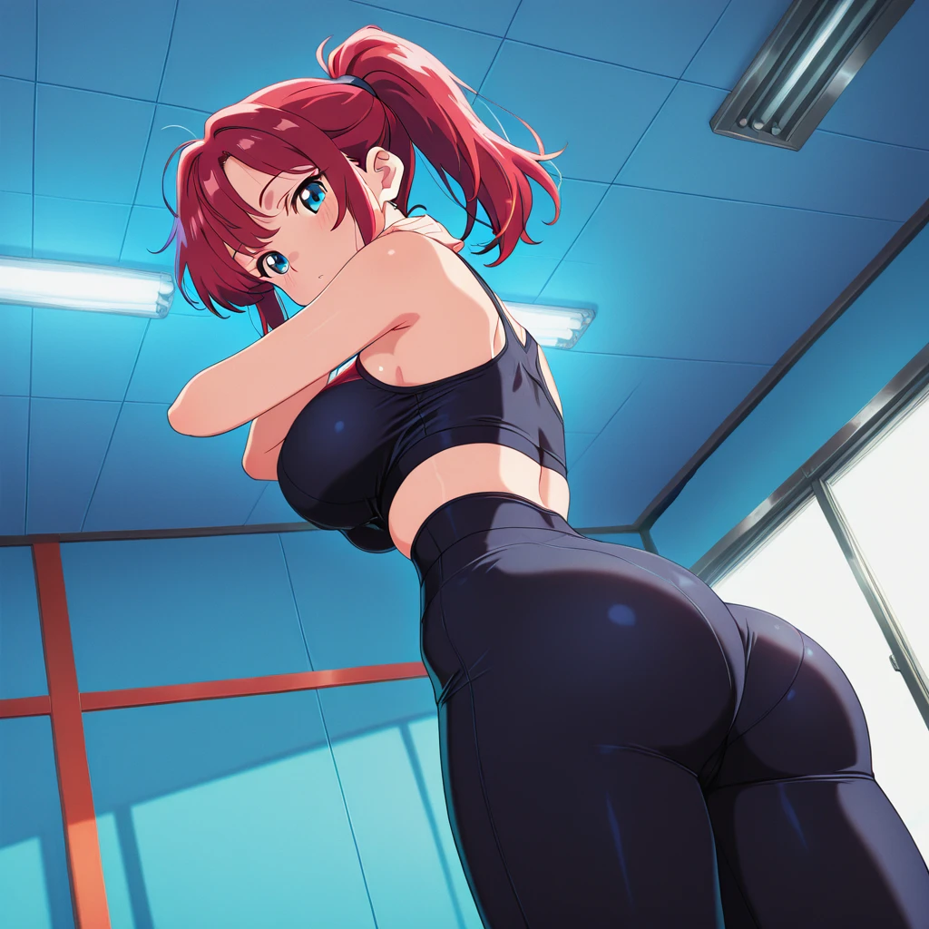 (masterpiece:1.2), Hyper Detail, Highest quality, (Complex_detailed:1.1), Beautiful details, Beautiful Hair,Pussy、Nsfw,pussy, alone,One girl,we_It is in it,Redhead,One side up,((School Swimsuit)),Blurred_background,sweating,Greasy shoulders,From below,Viewer,Reverse hair,Underarm,greasy Underarm,From the side, Shoulder focus,((Underarm focus)),Bare shoulders,Upper Body,(Sideboob),Five Fingers,((greasy Underarm)),((smooth Underarm)),((Pupil detailed)),Backlight,((Five Fingers)),((Detailed Underarm)),((elastic Underarm)),((soft Underarm)),throw,Cleavage,Middle chest