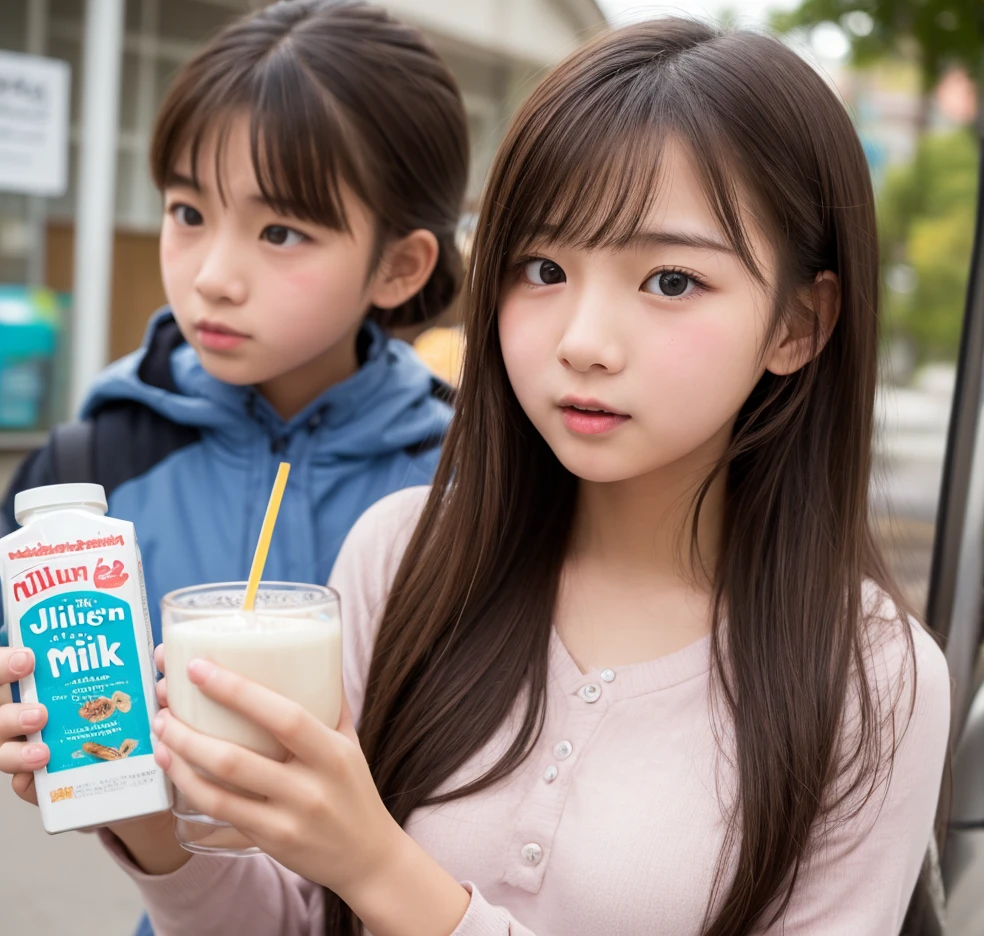 Teenager drinking milk