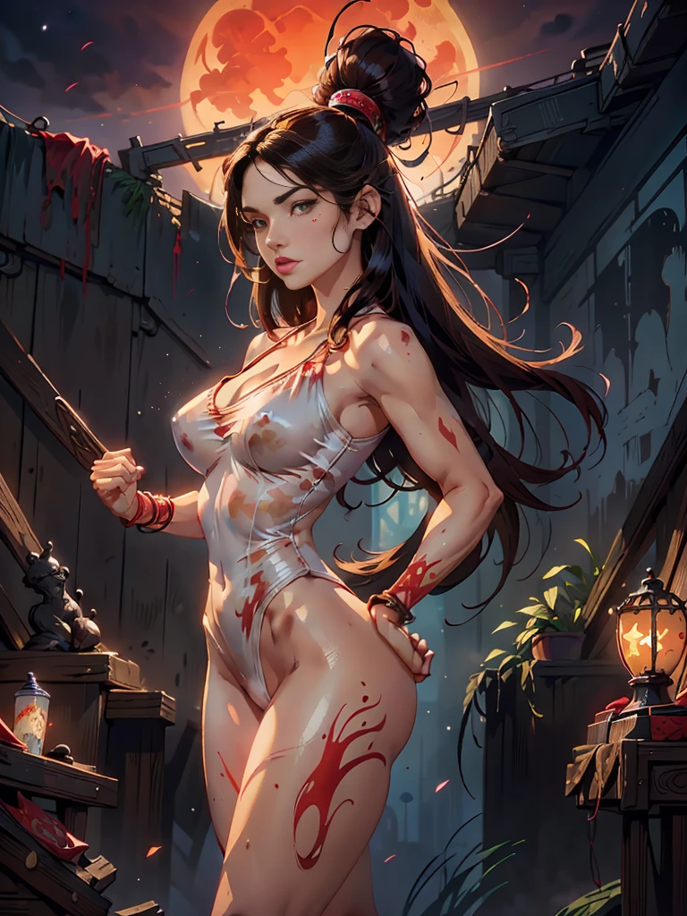 beautiful and aesthetic woman, nua, oil painting, de melhor qualidade, cabelo longo, olhando para o visualizador, olhos cinza-azul expressando sua sexualidade, excitante, cabelo curto, esbelto, vestido aberto, ombros nus, boca fechada, parte superior do corpo, sem mangas, interior, laranja transparente aberto peito pequeno, topless, lips, realista, fundo intrincado, por Carne Griffiths e Wadim Kashin, Arthur Rackham, nsfw, fotorrealista, 1 , mais detalhes XL