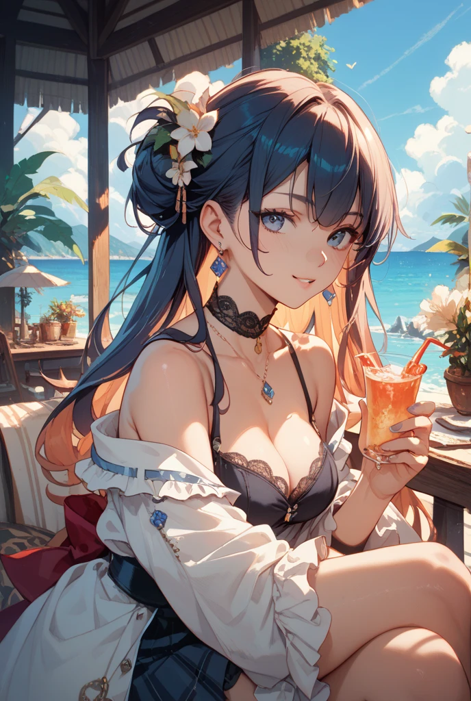 (8k, RAW foto, mejor calidad, (Obra maestra, super high quality, super detailed), anime style paisaje, chica joven, Absoluto, velas escarlatas, girl looking at the sea from the coast, camera looking at the sea, detalles intrincados, sailing ship with velas escarlatas, Una escena de una novela de Alexander Greene. "velas escarlatas" imagen de medio cuerpo, A beautiful women posing for a photograph in an alley, brown ponytail, golpes, risa feliz, blue eyes, Cuerpo magro musculoso, perfect anatomy, Looking to the camera, Time of the day, cielo azul, estilo animado, al aire libre, tendencia en artstation, Oh!, sakimichan muy sensual, con ropa original cuerpo entero, muy realista, extremadamente realista, extremadamente sexy, 8k, 8k extremadamente detallado), (un extremadamente delicado y hermoso), (obra maestra), (mejor calidad: 1.0), (ultra high resolution:1.0)
