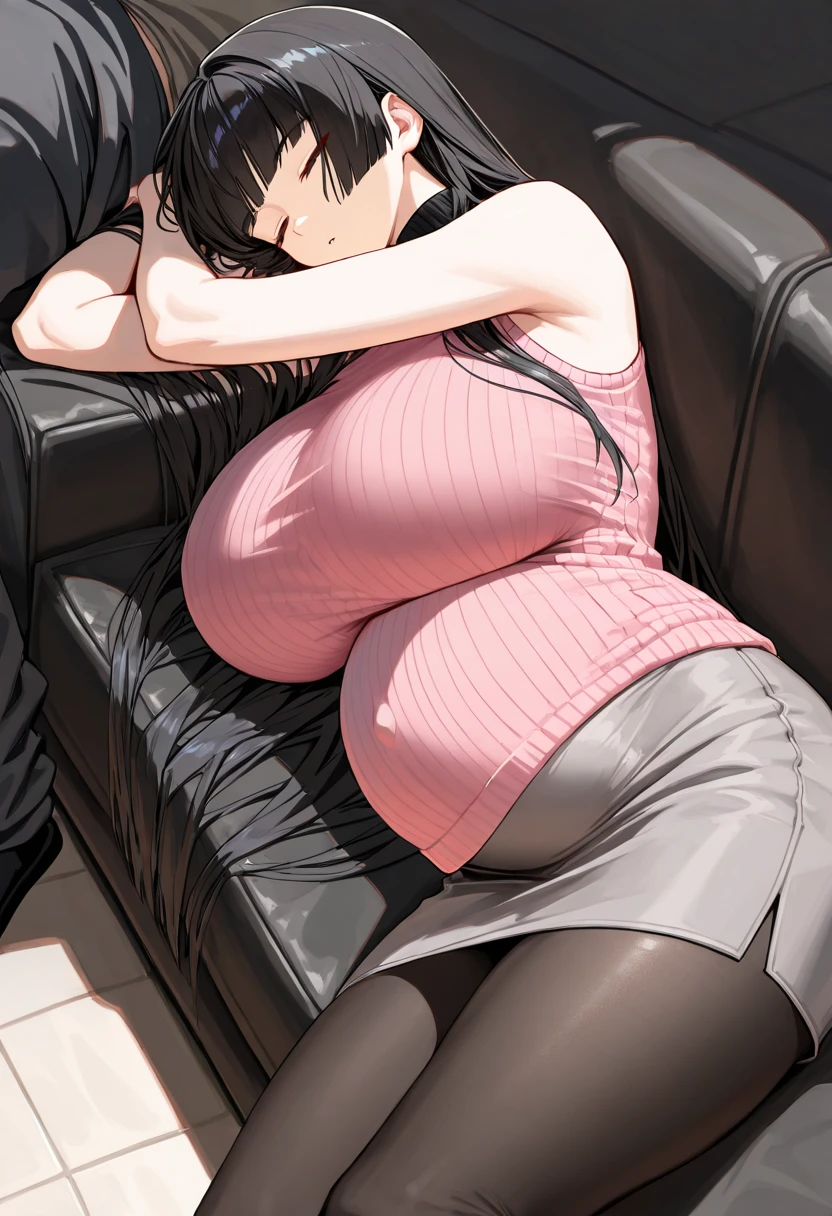 2 Asian girls, both farting in car side by side, desperate to poop, farting while sitting on car seat, wearing sports outfit, stomach bloated, hangs hugging stomach, pained expression, shocked and embarrassed, mouth open in shock, sweating, blushing, beautiful and cute face, anime art style, fit body, tall and thin, view from back