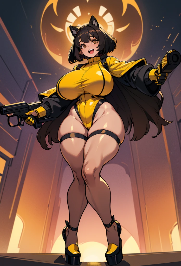 Slime girl, (slime), Slime hair Double buns hair style, Pumpkin Orange, weapon belt, Masterpiece, Best Quality, gigantic breasts, slime girl, slime girl, purple hair, lavender hair, yellow clothes, weapon belt around waistline, rifle, long rifle, AR-15 Rifle, assault rifle, exposed yellow bra, yellow clothing, wearing yellow clothing, fully body view, tight yellow dress, Rifle in hand, mature woman, gorgeous, perverted, sexy, yellow dress, exposed chest, exposed bra, exposed breast, black boots/heels, gold bracelets around wrist, holding rifle, aiming with rifle, tactical stance, tactical gear, sweaty body, long legs, tall woman, lustful yellow eyes, yellow lingerie , Slime girl, (slime), Slime hair Double buns hair style, Pumpkin Orange, weapon belt, Masterpiece, Best Quality, gigantic breasts, slime girl, slime girl, purple hair, lavender hair, yellow clothes, weapon belt around waistline, rifle, long rifle, AR-15 Rifle, assault rifle, exposed yellow bra, yellow clothing, wearing yellow clothing, fully body view, tight yellow dress, Rifle in hand, mature woman, gorgeous, perverted, sexy, yellow dress, exposed chest, exposed bra, exposed breast, black boots/heels, gold bracelets around wrist, holding rifle, aiming with rifle, tactical stance, tactical gear, sweaty body, long legs, tall woman, lustful yellow eyes, yellow lingerie, mature body, mature face, dark purple hair color, purple hair, bending down, bent over, crouching 