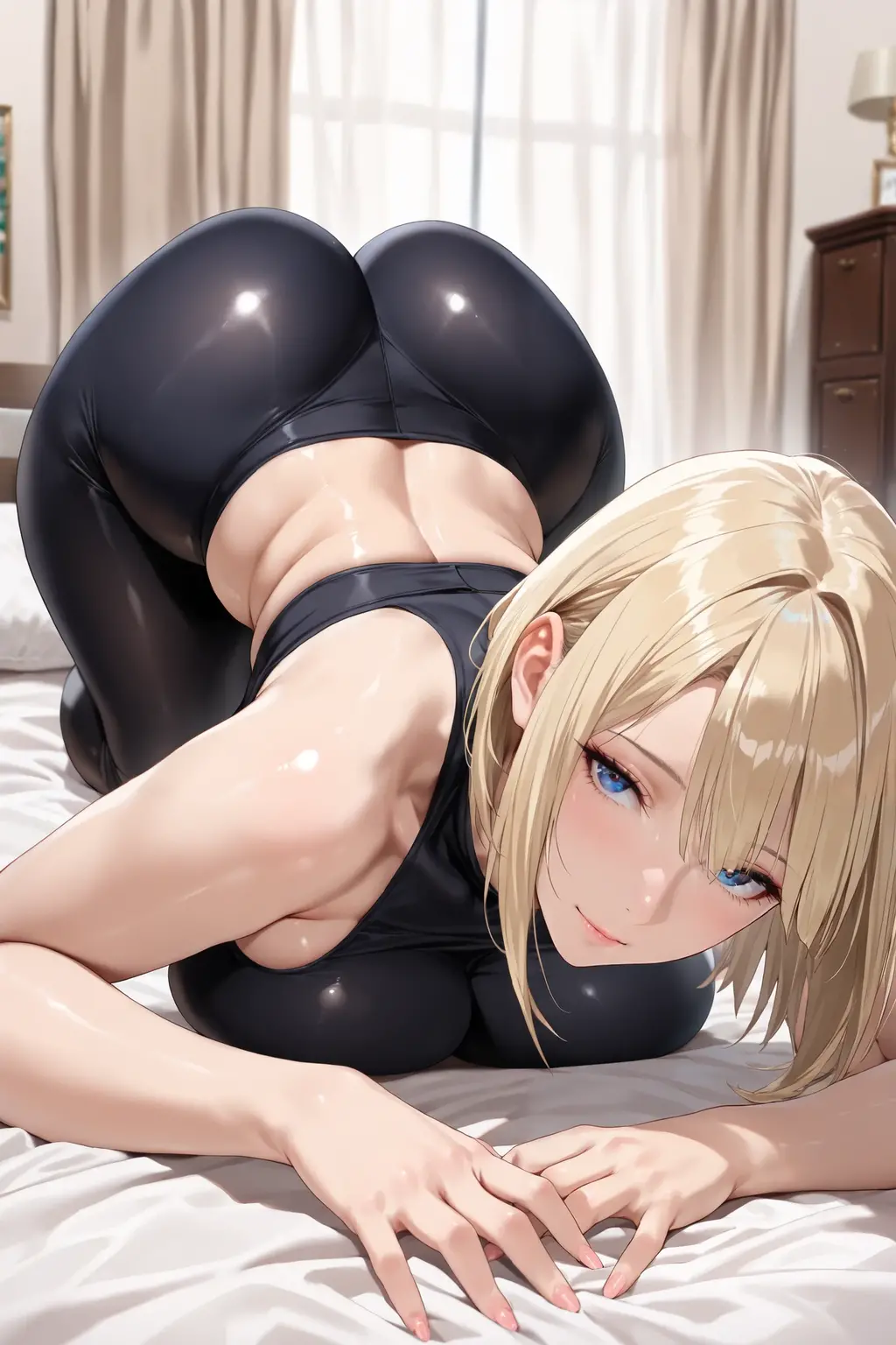 nsfw:1.2,prison,blonde,Braid,blue eyes,Big Breasts,blush,Sweat,Sloppy face,light purple leotard,Super High Leg Cut,barefoot,Face down,Lying down,Sticking out tongue,saliva,looks happy,tickle,joy,shy,tears,Ahegao:1.5,Overflowing Sex Fluids、((vagina、SEX、1 Strong Man))、Penis insertion、Dynamic pose、Roll one's eyes、Nipple protrusionissionary position, spread legs:1.5, legs up:1.2))、bangs、((Lying on your back:1.5))