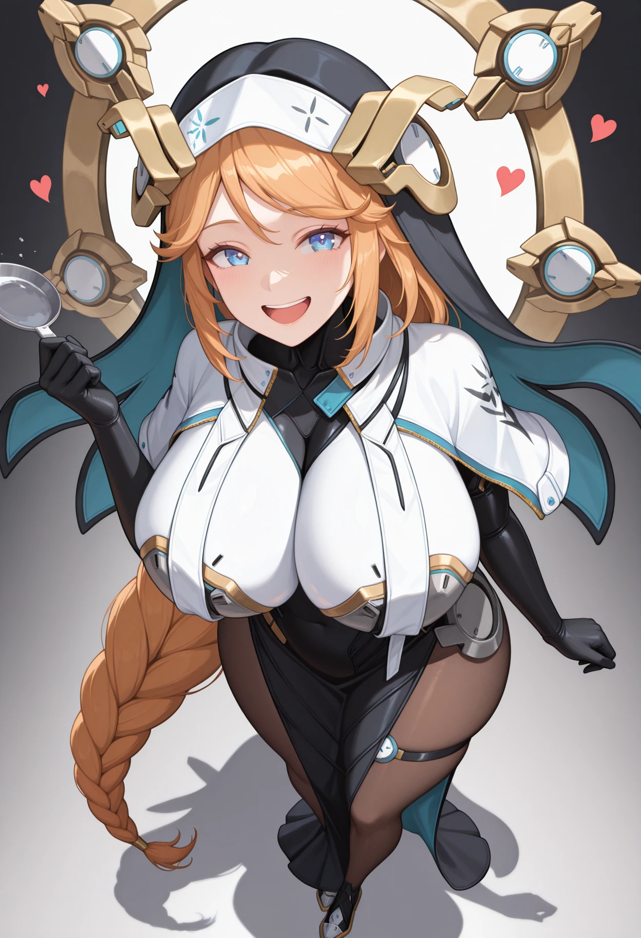 masterpiece, best quality, very aesthetic, absurdres, 1girl, mature_lady, hold a doll, 1girl holding a doll like herself,,mercy(overwatch),1girl, mechanical_halo, mechanical_wings, halo, headgear, blonde_hair, ponytail, bodysuit,armor, boobplate, breastplate, faulds, gloves, gorget, large_breasts, pelvic_curtain,,in an amusement_park,blur background,background defocus