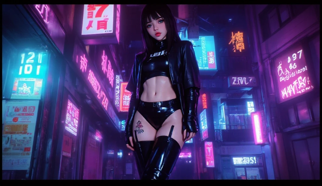 Anime beauty，cyberpunk，exposed，Split legs，exposed