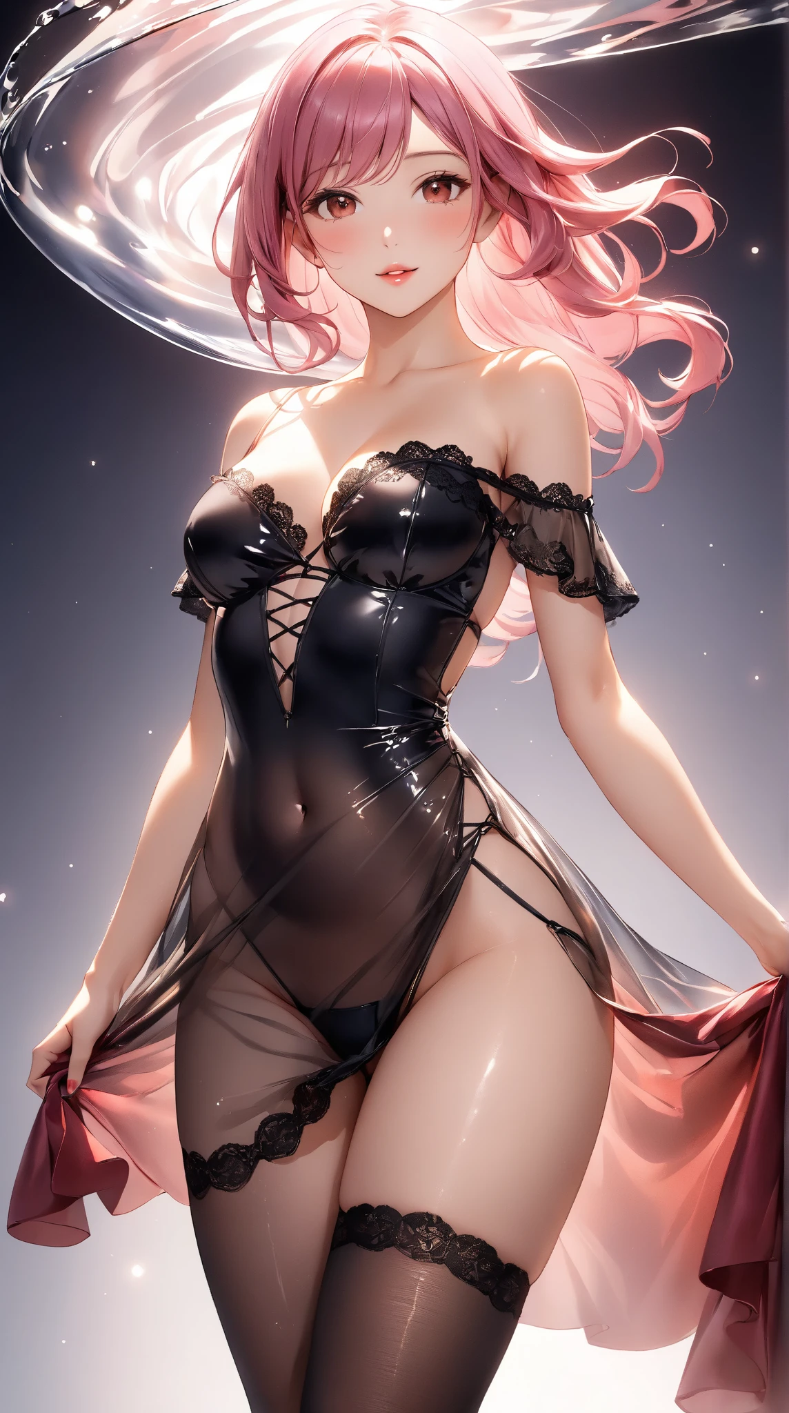 A young 15- yr old native Australian girl with lovely charming face,( pale skin texture masterpiece), (smiling with exposed teeths showing)(perfect full body detailed anatomy), (Super accessories detailed), (meditating ), (perfect detailed bright sparkling eyes),( short wavy braided illuminating pink  crystalized hair)，((expose big hard erect nipples))(( exposed panty ))((legs wide open showing pussy line))(( Wearing transparent illuminating costume of an witch))，holding a treasure scissors (( illuminating different lights covering the sorrounding atmosphere)) Has beautiful large white wings, The character solemnly praying, 7 different perspective view of that same girl & face profile sheet character style 