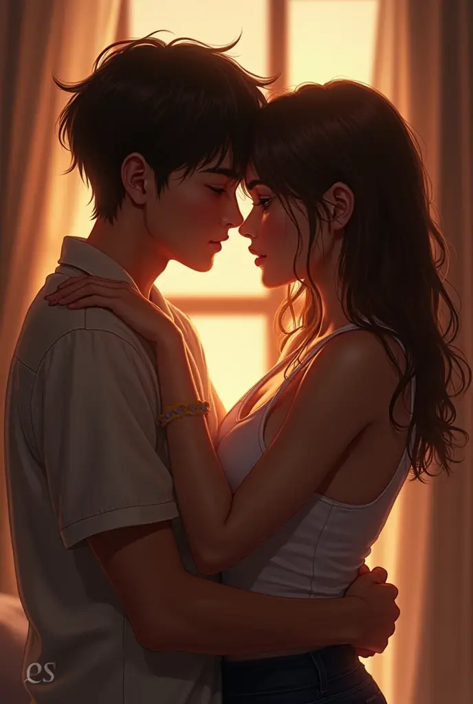 Boy and girl intimate with each other