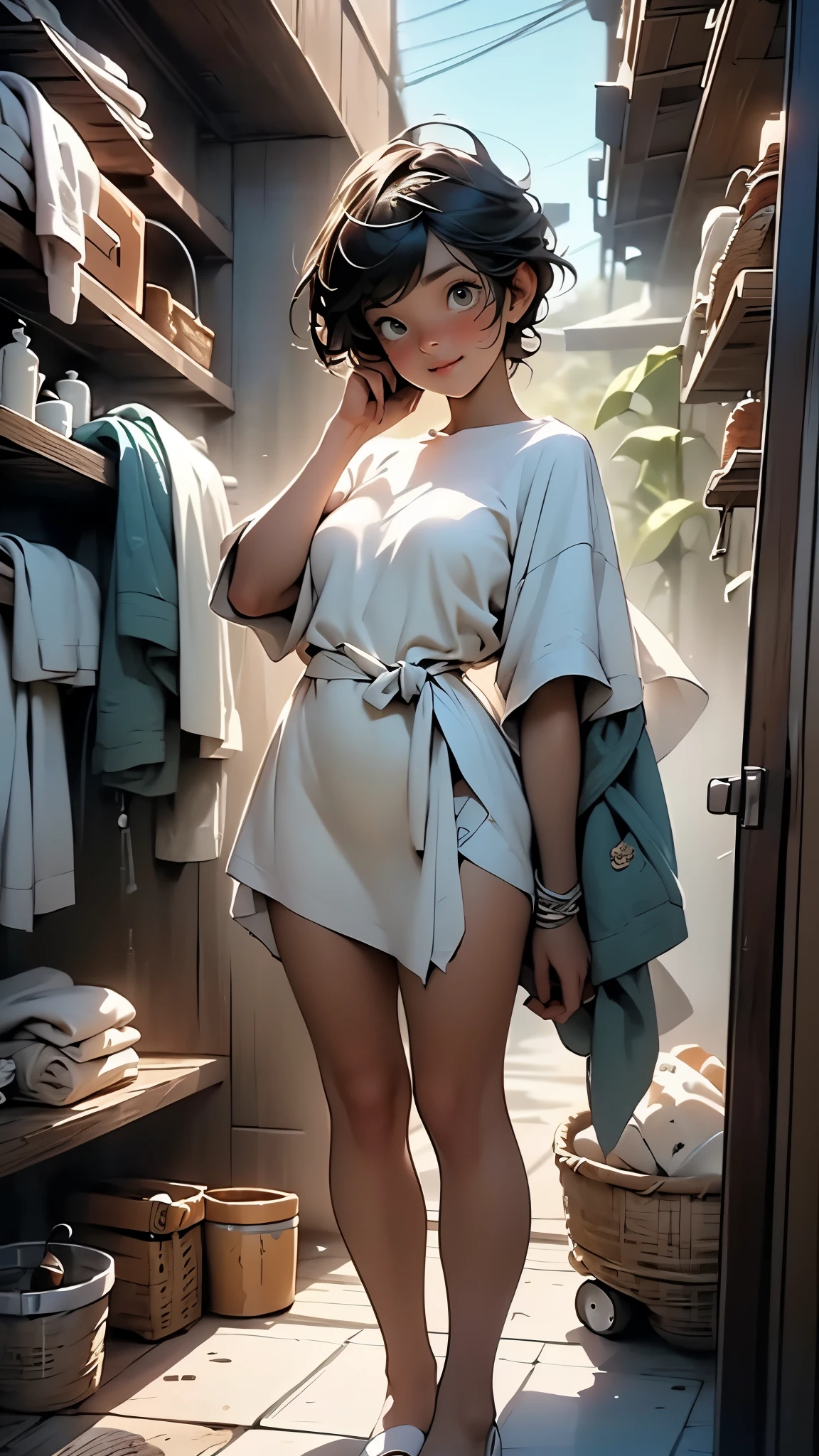 <lora:SalumiWorld:1.0>  (SalumiWorld:0.9) 1woman (dress transparent and  bikini:1.3) walking in the (white light hotel hall:1.2),  <lora:more_details:1>