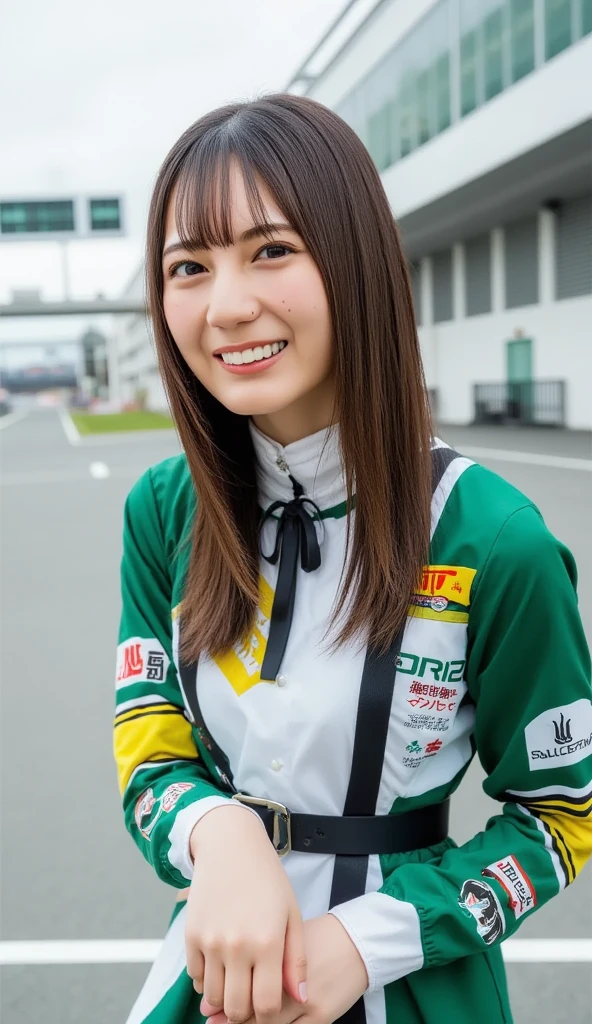 18-year-old race queen in green costume