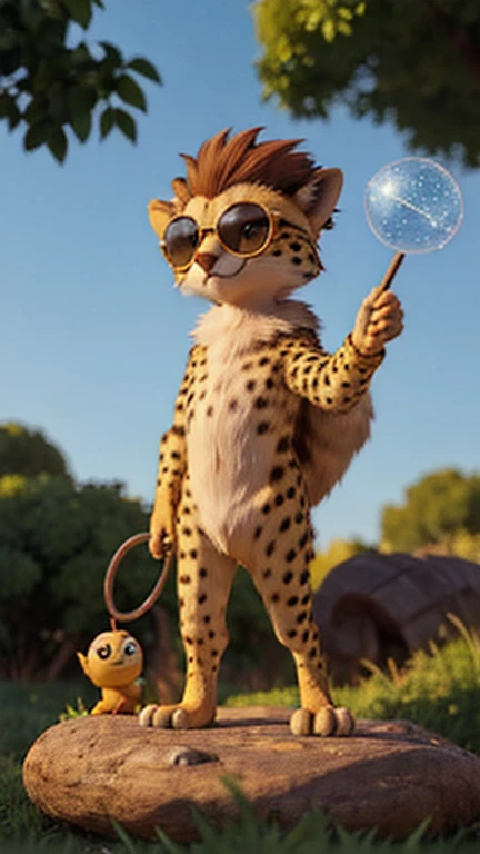 The anthropomorphic leopard&#39;s eyes reveal his love and curiosity for the stream，Walking on the catwalk and jumping lightly、Rotation，It seems to be sharing a joyful game about streams and nature with the audience.。 clothing： Beside the crystal clear stream，The anthropomorphic leopard is dressed in light and breathable underwear and。The underwear is made of light blue or green thin fabric，It is printed with small waves and fish patterns.，Like a reflection in the water。The texture is transparent，It is dotted with tiny water droplets and seaweed patterns.，Adds a cool and moist feeling。 shoe： Leopards wear sandals or slippers woven from seaweed and fine sand，The upper is wrapped with tiny water plants and shells，Every step seems to be interacting with the stream，Natural and interesting。 hat： A wide-brimmed straw hat woven from waterweed and wildflowers，Gently placed on the leopard&#39;s head，There are a few drops of water hanging on the brim of the hat，Sparkling with sparkling light，Adds a bit of freshness and coolness to the overall look。 Accessories： The leopard wears a shell、Necklaces and bracelets made from starfish and pebbles，Each piece is full of the charm of the ocean and the charm of nature。