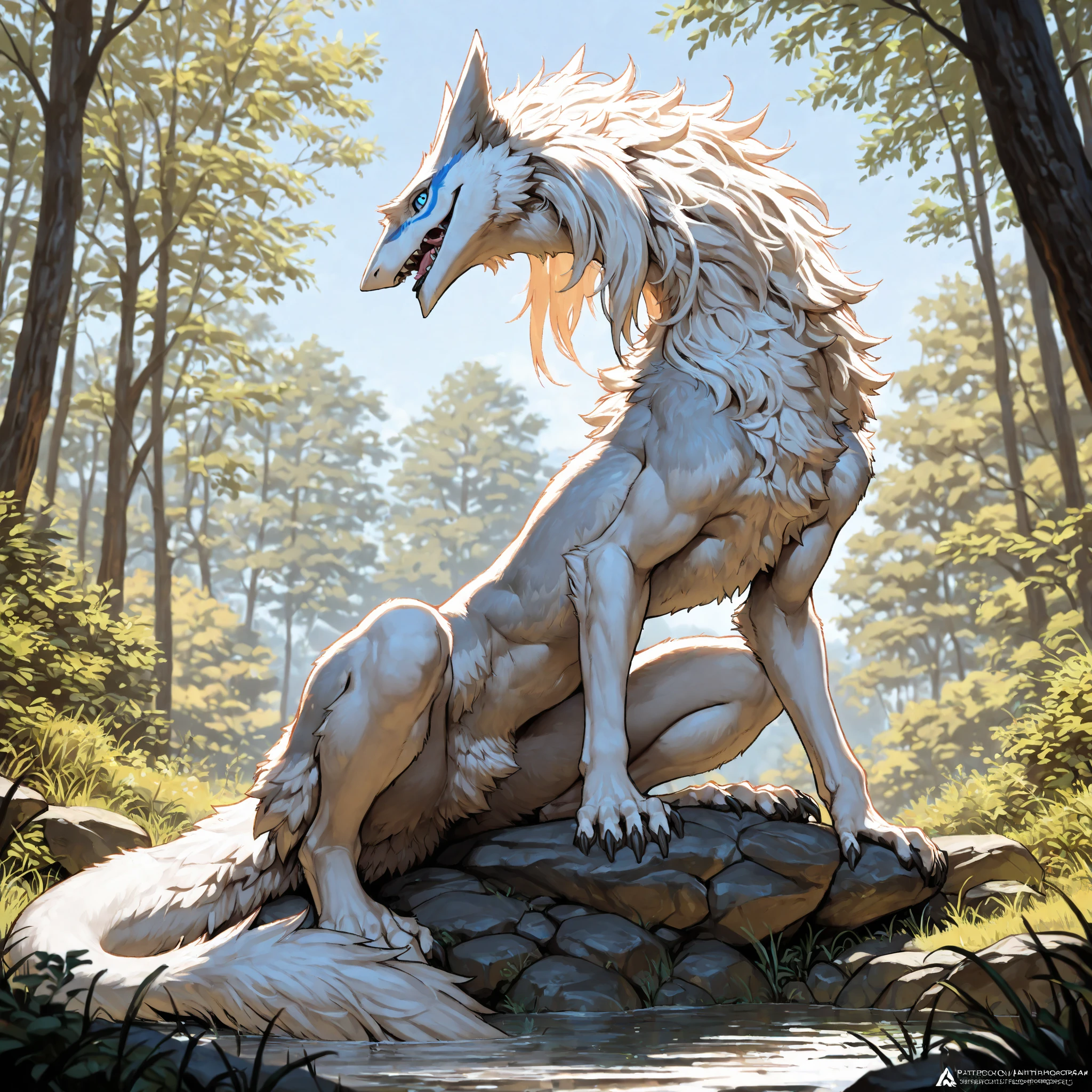 ultra-detailed, masterpiece, masterwork, high quality, best quality, hdr, (nature, night, waterfall), posted on e621, (by hioshiru), nsfw, 2boys, male, (white little body dragon), hairy dragon, (nude, white body), (long silver hair, yellow eyes, fucked silly, drooling), dynamic angle, (foreskin, perfect balls, anal sex), cum, cum on body,