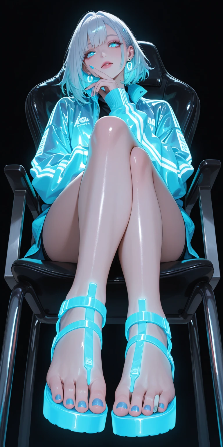 Alafard photo，A young girl sitting on a basketball, detailed shot legs-up, White tights, White stockings, Wearing white tights, leg shot, close-up on legs, anime barbie in white stockings, Full legs, Detailed legs, leg and thigh shot, Crossed legs, Bare legged, basketball, tights skin, legs visible, hip and leg shot