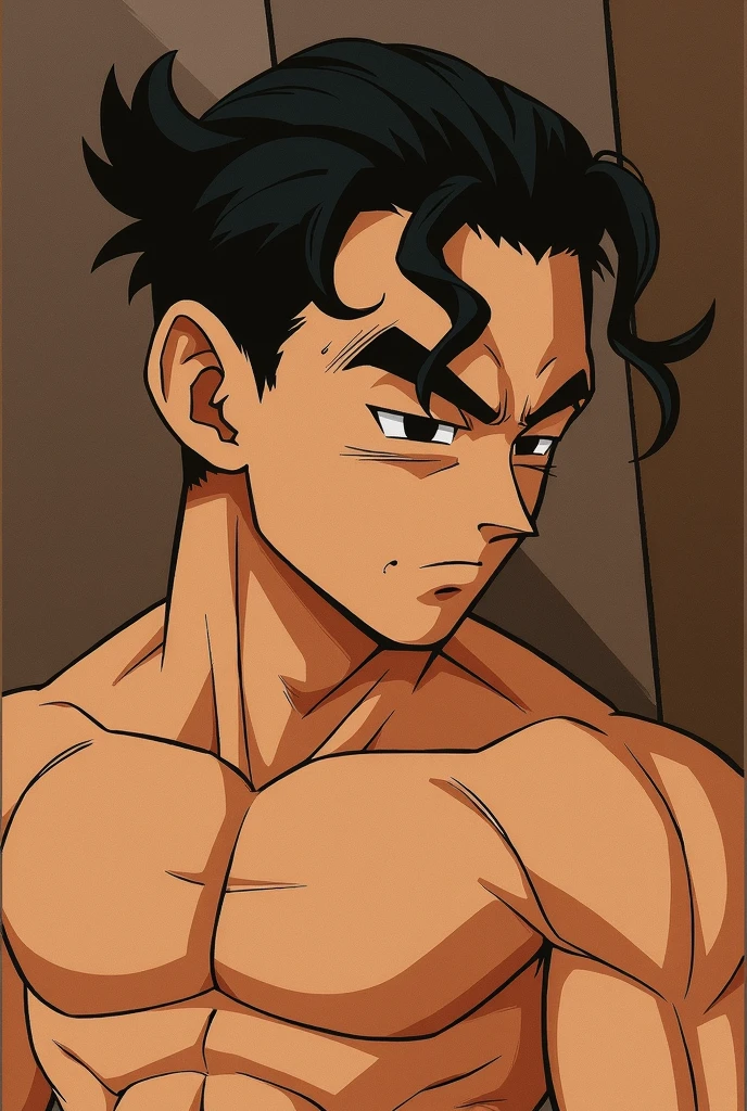 ((work of art, best qualityer)), 1 young boy, (mature man:1.4), 130 mmf1.4 lenses, 1 young boy, standing alone, pointy ears, heart-shaped pupils, From above, demon boy, big pectorals, saturados, colorfully, multicolored hair, silver hair, hair blue, multi colored eyes (((1boy))), ((toned)), male focus, Masterpiece artwork, high qualiy, (Masterpiece artwork:1.2), (best qualityer:1.2), shining skin, realisitic, ornate, intricate, ((blackquality hair)), (short hair), blue colored eyes,bangss, hair between the eyes, chic, looking_at_viewer, holding_fan, red_eyeliner, FH, crazy eyes, gazing at viewer, constricted pupils, dynamic pose, (shadows cast over the face:1.3), dark bedroom, shadow room