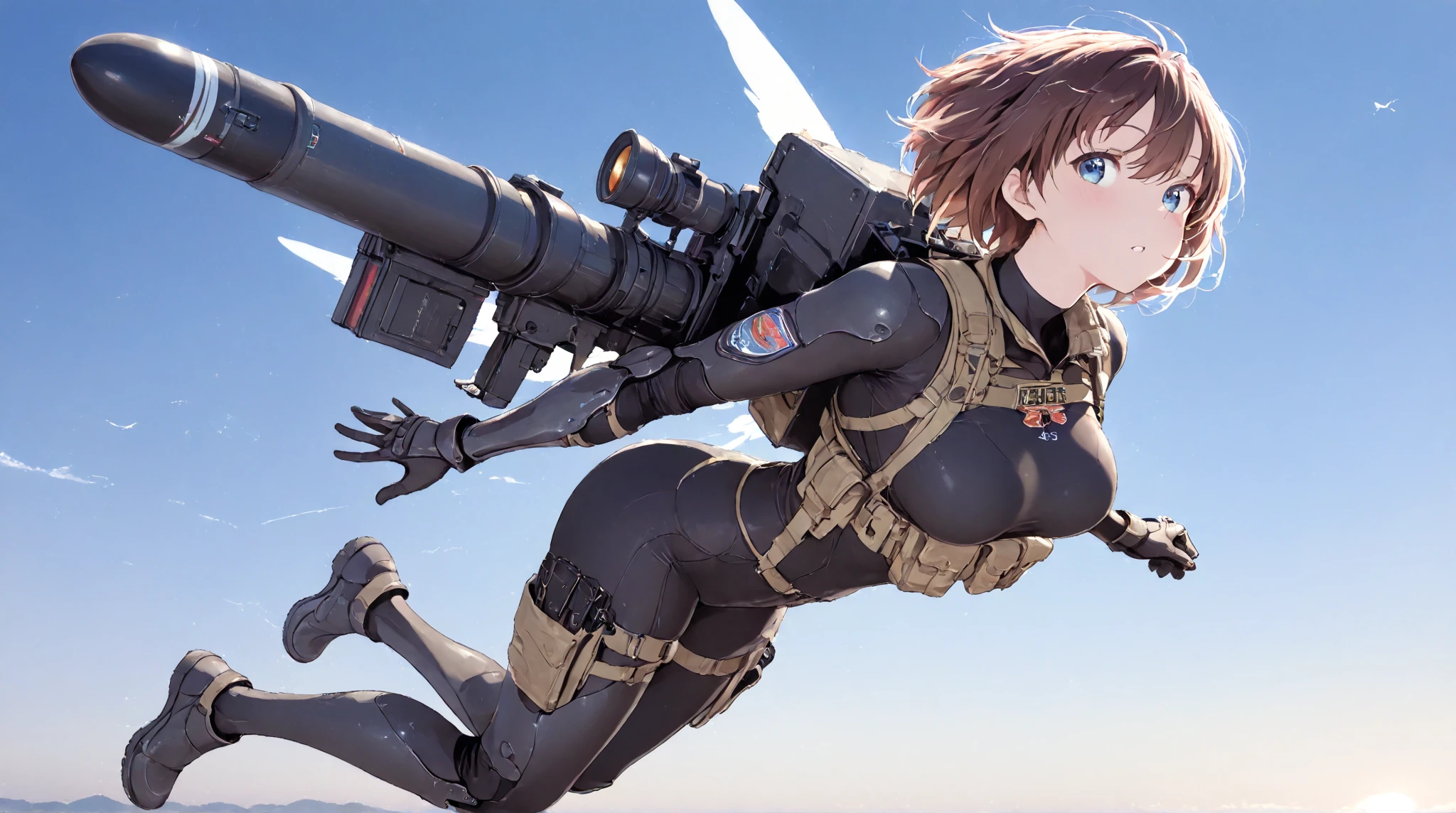 Female general in mecha, Kicking a woman wearing a swimsuit all over, kicking her chest high in the sky behind a child's body, side kicking.