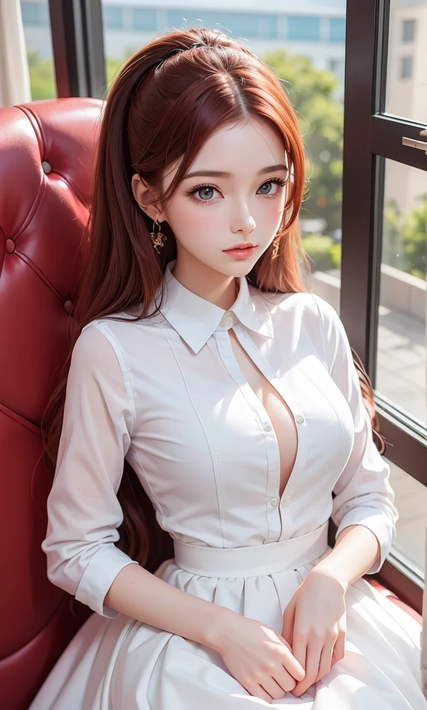 ulzzang-6500-v1.1,(raw photo:1.2), (photorealistic:1.4), Beautiful Meticulous Girl, very detailed eyes and faces, Beautiful detailed eyes, hugefilesize, ultra - detailed, A high resolution, The is very detailed，best qualtiy，tmasterpiece，kemomimi，((Japanes girl' high school uniform))，illustratio，The is very detailed，CG，unified，8k 壁纸，Amazing Cleavage，finely detailled，tmasterpiece，best qualtiy，Very detailed CG unification， 8k , 1girl, 16-year-old anime