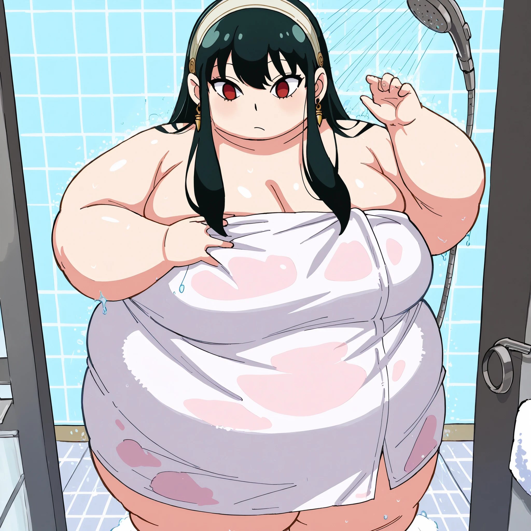 alone,male,chubby,Fat minora,Shirtless, alone, detailed, high resolution,, masterpiece,Excessive obesity,Obesity in the extremities,correct body proportions,overweight,Himi Tomoki,tomoki,mankind, naked, penis, peeing in the toilet, bathroom, big belly, boob, happy