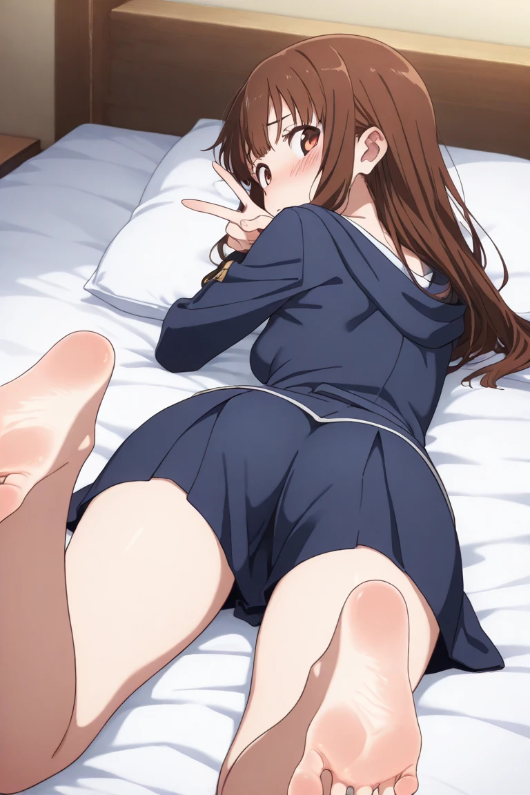 (Tabletop、8K、masterpiece、最high quality)、((Half Up))、Brown eyes、Brown Hair、Messy Long、Fluffy hair、Delicate eyes、Adorable, Brown outerwear、Light brown sweater、((Scared)), Most detailed, high quality、(((cry)))、(((missionary, 1boy, penis, lying, vaginale, ass pov, spread legs, sex, nsfw)))、nose blush、steam、Shiny Hair、Very fine and beautiful bright eyes、Very detailed, clear and beautiful face, Awards, Anatomically correct、((Scared))