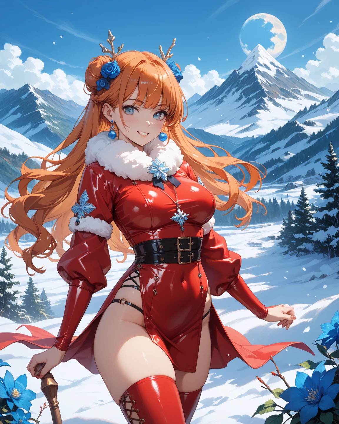 Cute Lori Elf,(((Little Lori,Tiny little body,Little))),(((6 years old))),((Anime Elle Flori with very cute and beautiful orange hair)), (((elf))), (((elf-ears))),

(((flat chest))),((((Orange hair:1.35,Messy orange hair,Long hair,giant blade,Colored inner hair,Ear breathing)))),(((orange_Eyes:1.3))),intricate eyes,Beautiful detailed eyes,Symmetrical eyes,Big eyes:1.5,(((Lustrous skin:1.5,bright skin: 1.5,skin tanned,Shiny skin,Very shiny skin,Shiny body,plastic glitter skin,exaggerated shiny skin,Illuminated skin))),(Detailed body,(Detailed face)),

Cute,sluttish,Erotic,boldness,(((NSFW))),

zettai ryouiki,Revealing clothing,Show skin,(((sexy orange coat, orange coat costume, wearing an orange coat:1.3,orange winter coat))), ((Orange mini skirt,orange miniskirt with furry edges,Visible lace strap)),((Pants straps)),(White Gloves,Orange clothes,seminude,wearing a little orange dress,((((Furry edge clothing)))),(((complex costume,intricate clothing,Embroidered costumes,Glamorous costumes))),

(Dynamic Pose:1.0),embarrassed,(Centered,scale to fit the dimensions,thirds rule),

((Snowy pine forest at night)),In the clouds of a dark storm,Winters,Scenery:1.25,((snow forest background)),Christmas tree,

hight resolution,Sharp Focus,(ultra-detailliert,Extremely detailed),(Photorealistic artwork:1.37),(the Extremely Detailed CG Unity 8K Wallpapers),(((Vibrant colors,Vibrant themes))),(Convoluted),(masutepiece),(Best Quality),