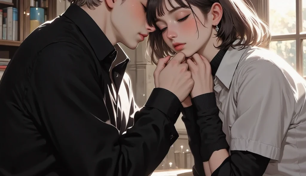 Blend the boy with girl in one frame in
