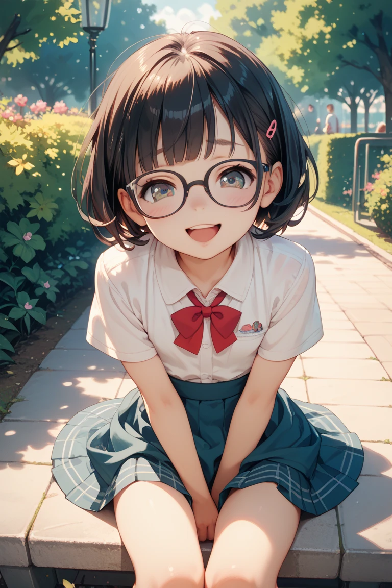 (highest quality、4K、High resolution、masterpiece:1.2) 、Super detailed、Real、Savannah、Girl climbing a tree、View from the tree