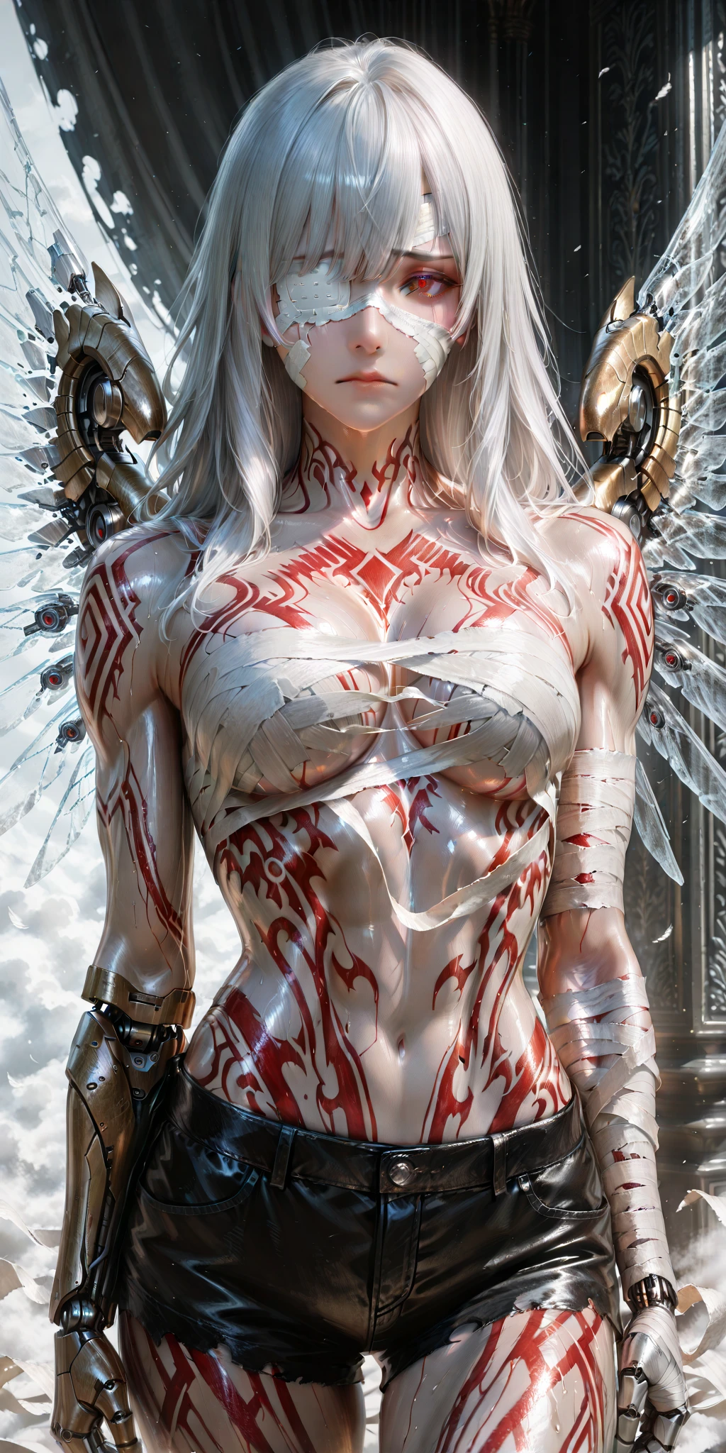 (cara delevingne:1.25), (muscular:1.5), (masterpiece:1.1), (best quality:1.1), (ornate:1.1), (red and black coloring:1.26), BREAK, (horror:1.0), (esoteric:1.1), (solo:1.4), (dynamic angle:1.0), (cowboy shot:1.0), (woman:1.1),(very muscular bodybuilder girl:1.25), (huge upper body:1.25), (narrow hips:1.0), long hair, (gothic intricate vampiric armor:1.25), ((full body front view)), (gauntlets:1.0), (shoulder armor:1.1), ((tarot style frame:1.25)), (glowing red eyes:1.25), (huge muscular arms:1.5,), (10-pack abs:1.4), (lots of veins:1.25), thin legs, Realistic, Very detailed face and eyes, masterpiece, (beautiful girl face:1.25)