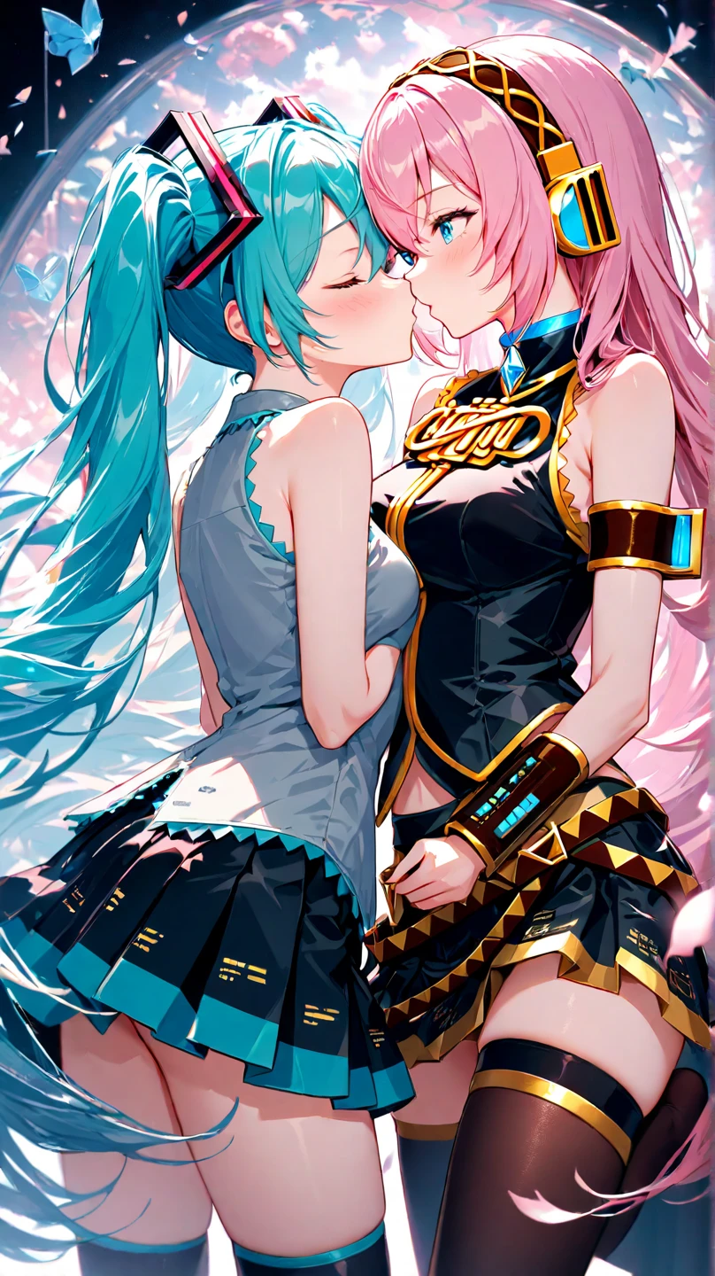 (masterpiece, best quality), best resolution, (2heads:1.5), 1girl, Woman with long light hair and bright makeup, twin tails, braided hair, extremely thick braids, heads pressed together, heads tilted together, long skirt, uniform, anime style, extremely long hair, perfect clear face, perfect anatomy, painting of a, Vivid neon ink painting, Vibrant digital painting, Vibrant digital art, colorful art, art of alessandro pautasso, vibrant cartoon art, jen bartel, colorful digital art, Colorful paintings, Colorful Digital Painting, Hypercolor Digital Art, Vivid paintings, Full-color digital art, colourful drawing, vibrant fan art