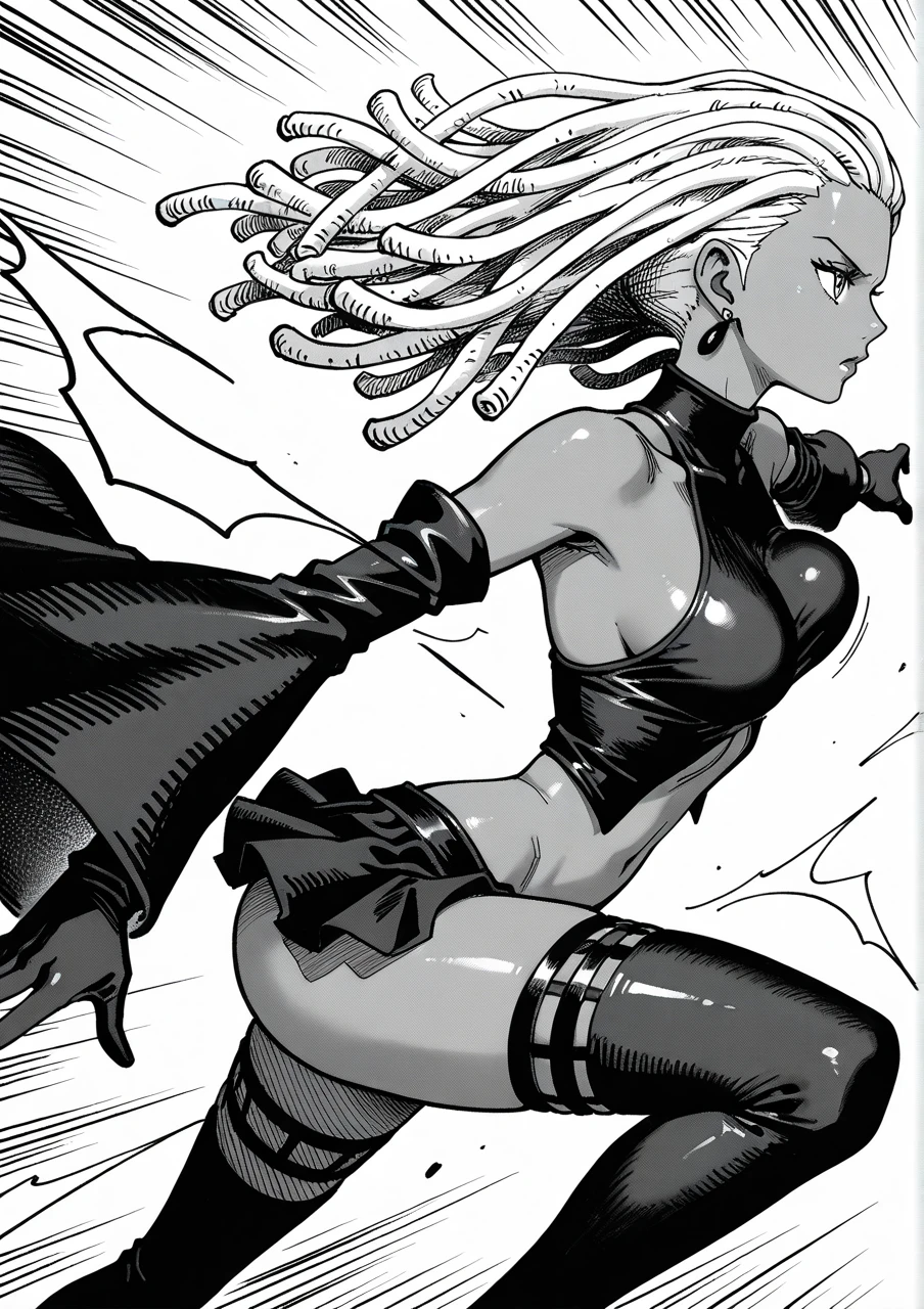 Female Combatant、Japanese girl、Close-up of a girl in a black leotard、Black glossy leotard、Black fishnet stockings、Black shiny boots、Saiyan Girl, wonderful, Nano Girl, Female body type, Inspired by Hiromu Arakawa, Anime Manga Robot!! Anime Girls, Fubuki, Full Body Suit, by Hiromu Arakawa、wonderful, silk, Beautiful and attractive anime teen, Anime Girls of the future, tears,Drooling,Pee,Sweat,Tongue out,incontinence,Peeing、??????、Eyes wide open,??????,Blushing,Nipples are erect,Face is hot、Lust、incontinence、Armpit Hair、pubic hair、Nipples are erect、My crotch is wet、Knife in the chest、Blood in chest、Doomsday Demon、Pleading for your life