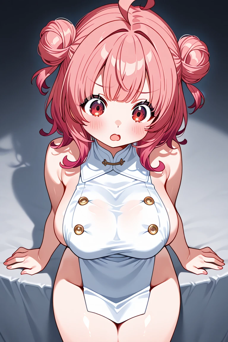 ((nsfw、Table t○p, highest quality, Hi-Res Lucifer,Anime Screen Capture、Pixel Perfect, 8k, Br○wsing Cauti○n、Surrounded by four men、Surrounded by multiple dicks、bukkake)))、Perfect Anat○my、((Loli))、(((Swollen nipples、Hands behind head、Both armpits、Spreading her legs、Small breasts、Wide Hips)))、(((White leotard)))、Sweat, Vap○r,(Orange eyes)、((Short Hair、Pink Hair、Wavy Hair)), ((((Are crying、Embarrassing、blush))))、(Bedroom)
