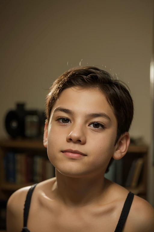 Photo of a boy with a shaved head and soft ears