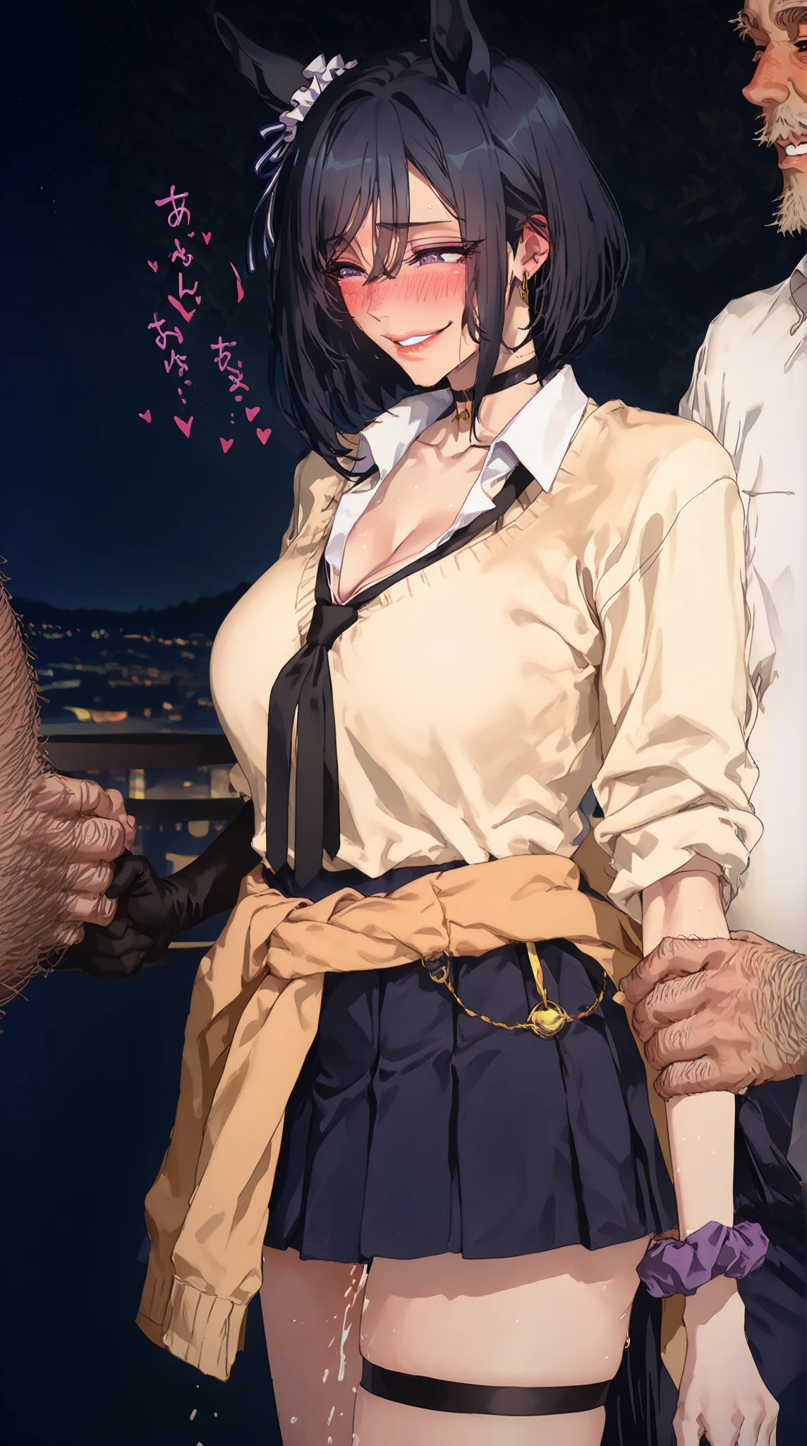 flawless,masterpiece,(male pov:1.2),pov hands,
moody lighting,(unbelievably sexy eft_bleach_rangiku is drunk at work so her boss brings her to orgasm with his fingers :1.3),hetero,gigantic breasts,(sleezy bar:1.4),1girl,1boy,(grabbing_from_behind:1.4),(fingering:1.9),(groping:1.5),full_shot,cowboy_shot,(clothed male:1.5),(open_stance:1.2),holding_bottle, red eyes black hair boss grabs her