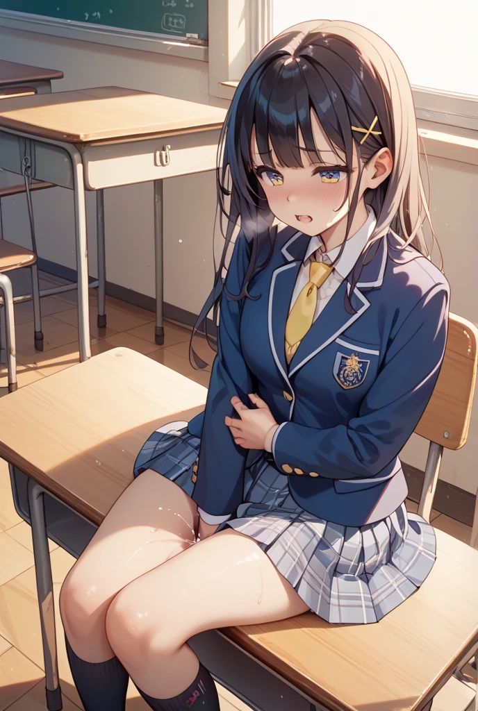 Ultra HD Photos、whole body、Accurate depiction of the human body、Schools that train sex slaves、uniform、classroom、whole bodyエスビアン、Small breasts、Lewd、Clothed masturbation、shame、Transparent love juice overflowing from between her legs、Sensuality、Feels good、Peeing、incontinence