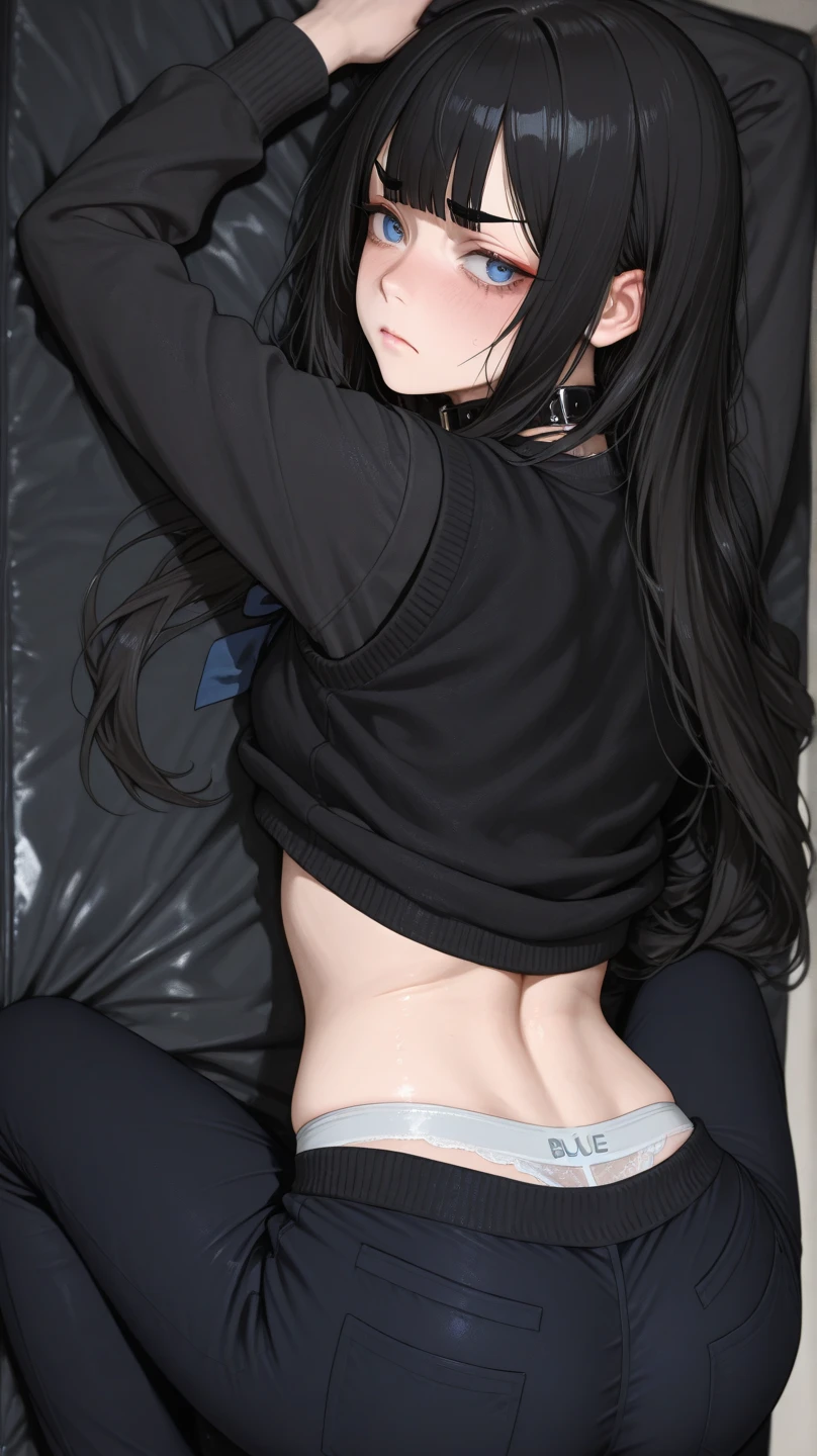 cute girl, She wears loose black clothes, adult girl, sexy body, sexy, sex,