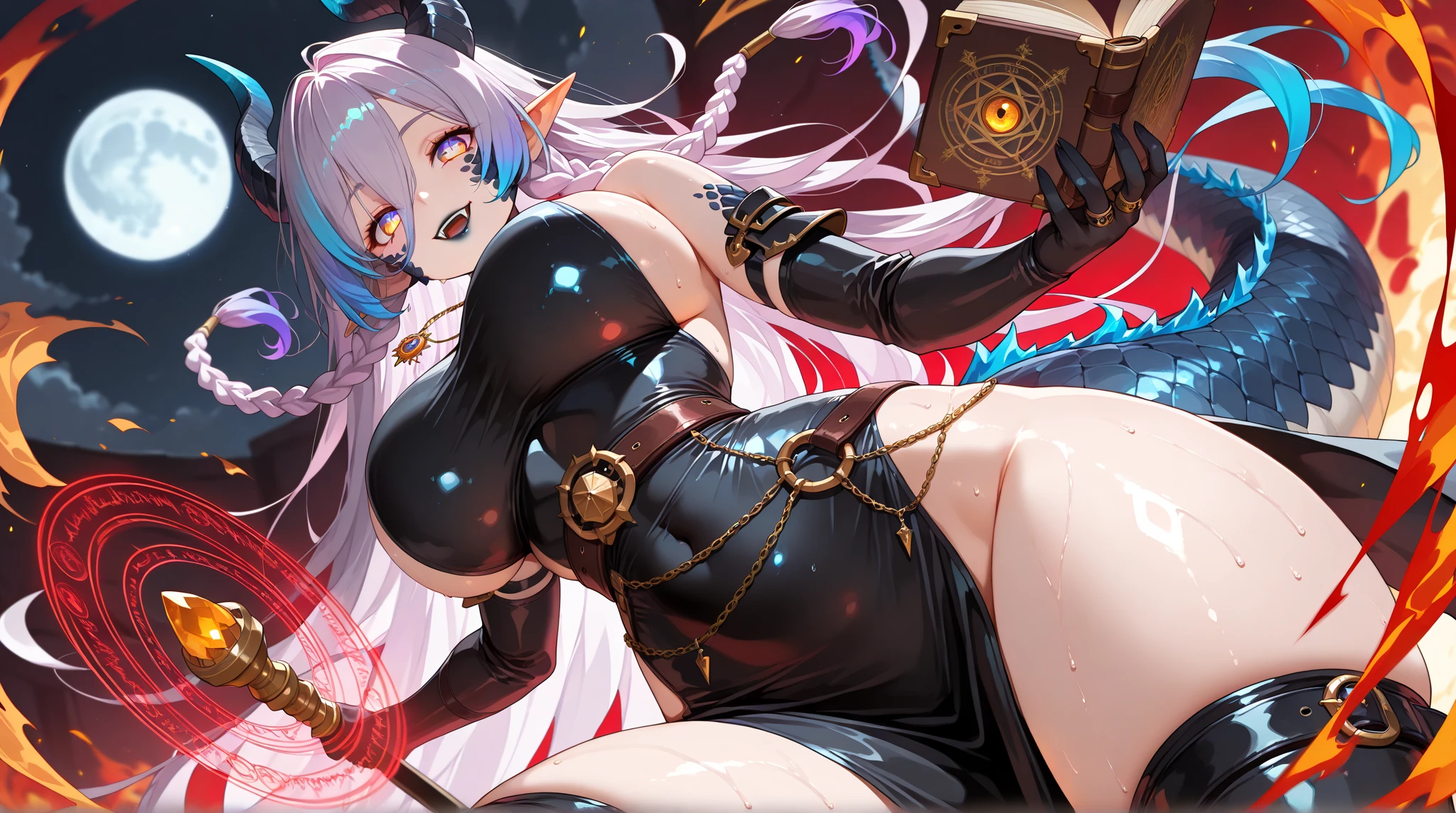 Demon Girl with Circular Horns and Luminous Eyes: A Beleza do Sobrenatural H1: Demon Girl with Circular Horns and Luminous Eyes: big ass, thick fit body, suspicious face, badass H2: Demon Girl&#39;s Unique Appearance The demon girl with white hair, luminous eyes and circular horns is a mysterious and intriguing figure. Her presence is marked by supernatural beauty and the aura of mystery that surrounds her.. Seus cabelos brancos como a neve caem em cascata pelos ombros, contrasting with the pale skin and the horns that stand out on its head. Seus olhos luminosos brilham com intensidade, revelando uma sabedoria ancestral e um poder oculto. H3: The Charm of Luminous Eyes The demon girl&#39;s luminous eyes are her most striking feature. They shine with a light of their own, hypnotizing those who dare to face them. Its intensity reveals a depth of feelings and emotions, conveying a sense of power and mystery. It&#39;s as if the demon girl&#39;s eyes were windows to another dimension, able to see beyond the visible and tangible. H3: Demon Girl&#39;s Haughty Posture With her head slightly tilted upwards, the demon girl displays a haughty and confident posture. His presence is imposing and his penetrating gaze denotes unshakable determination.. She doesn&#39;t bow down to anyone, remaining firm in its essence and its supernatural power. The slightly raised head symbolizes your connection with the spiritual world and the hidden forces that surround you..