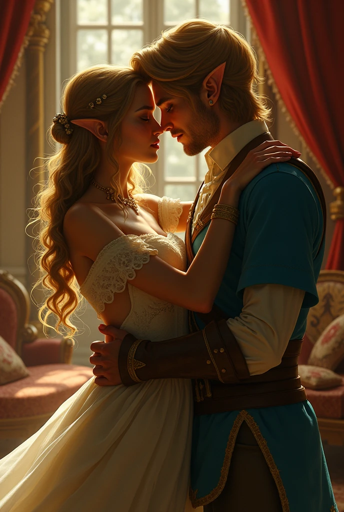 score_9, score_8_up, score_7_up, super very realistic, doggy style vaginal sex, very sexy beautiful feminine tender seductive sweet lustful cute luxurious bride Link (the legend of zelda) and man having sex, happiness, realistic, detailed, masterpiece, high quality, photorealistic, lovely smile