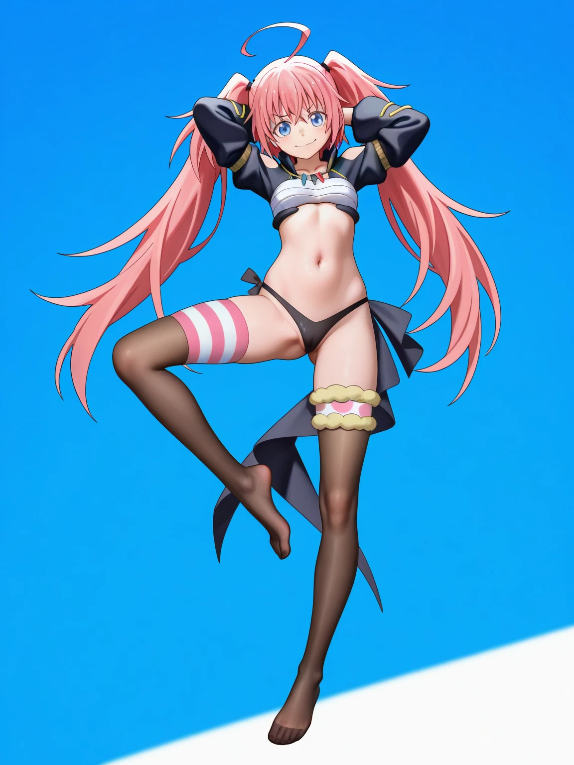 Obra-prima, Milim Nava, Tensei Shitara Slime Datta Ken, Solo, :d, envergonhada, Presa, Laterais, Cabelo Rosa, Cabelo Longo, Umbigo, Asymmetrical Leg, Franja, Melhor Qualidade, Ao Ar Livre, se abaixando no para pegar alguma coisa no chao, bunda para cima, bunda empinada