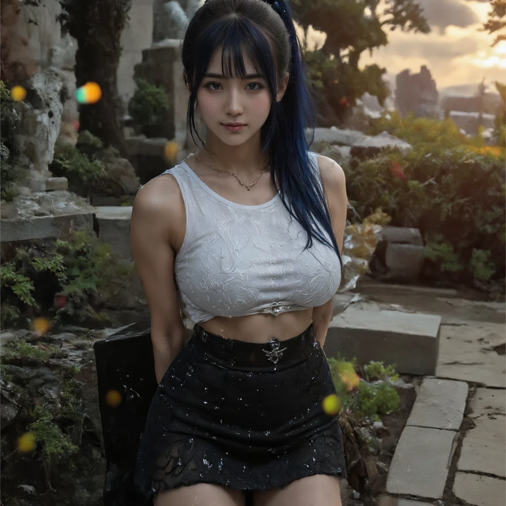 (Yoru), (Highest quality, 8k, masterpiece :1.3), (Realistic, photoRealistic: 1.37), (One girl), (slim), (Japanese), (Random Pause), (Wet body), (Long Hair, Random Hairstyles), (Outdoor), (Highly detailed face), (Detailed eyes), (double eyelid), (Eyeshadow Intensity), (Lots of eyelashes), (Professional Lighting), (Photon Mapping), (Radio City), (Look directly at the viewer), (Full Body Lesbian), (Legs open), (Cropped T-shirt and), (slimな体型), (slimガールモデル), (25 year old female model), (Huge cleavage) (Very good, No top, Bare Chest),