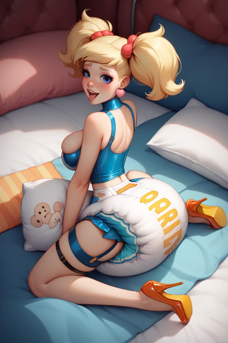 (2 girls ), body , body pequeño, Alone, ridiculously small swimsuit, blush intricate swimsuit, full-face rubor, ashamed, posing like a model, nice beach in the backgroundA,confident mommydom wearing a big bulbous puffy diaper, heart emojis, bedroom, fishnet stockings, pretty eyes, seductive, flirty, colorful, puffy dress, room, diapers, confetti, cake,Black Silk,swimsuit,Big