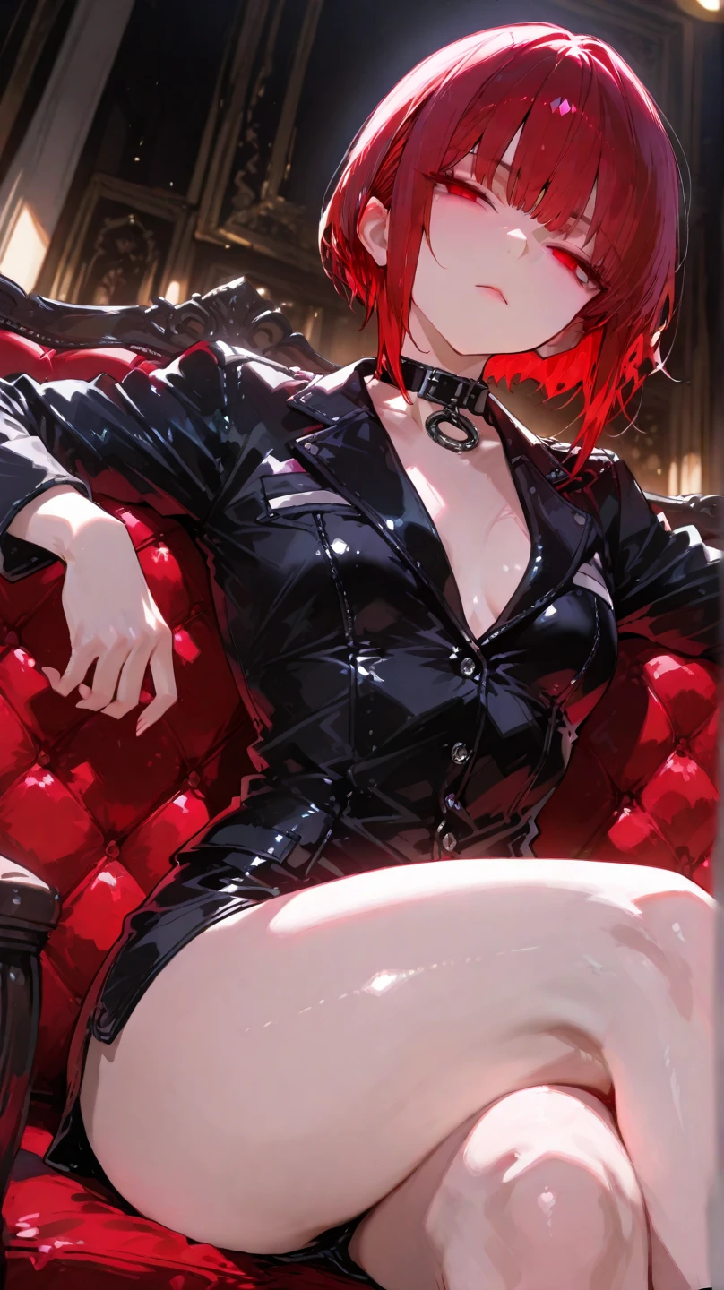 fishnets, ((solo, solo focus, solo girl,1girl))++,(evil dominatrix succubus Marinette Dupain-Cheng Ladybug)+++,low_twintails, red_hair, two tone hair, multicolored_hair, black_hair, solo, short_hair, high_heels, garter_straps, thighhighs, piercing, bare_shoulders, collar, nipple_piercing, red_eyes, thioots, corset, boots, lips, small_breasts, standing, looking_at_viewer, no_panties, gloves, makeup, garter_belt, full_body, lipstick, black_legwear, thighs, thick_thighs, parted_lips, coat, shiny, cleavage, dress, strapless, black_footwear, evil_red_eyeackground, large_breasts, areolae, shiny_skin, choker, grey_background, red_lipstick, black_gloves, blush, pubic_hair, detached_sleeves, no_bra, cumdrip, personification, high_heel_boots, black_lipstick, tattoo, elboloves, eyeshadow, bdsm, smoking, bangs, watermark, off_shoulder, strapless_dress, paris background