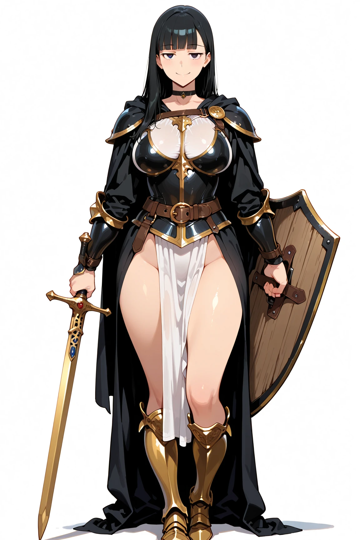 (masterpiece, best quality:1.2), 1girl, blonde, Demikin Fantasy Race, solo, Roxanne, Slave, Roxanne Slave Harem in the Labyrinth of the Other World, full body, toe to head, standing straight symmetrical
