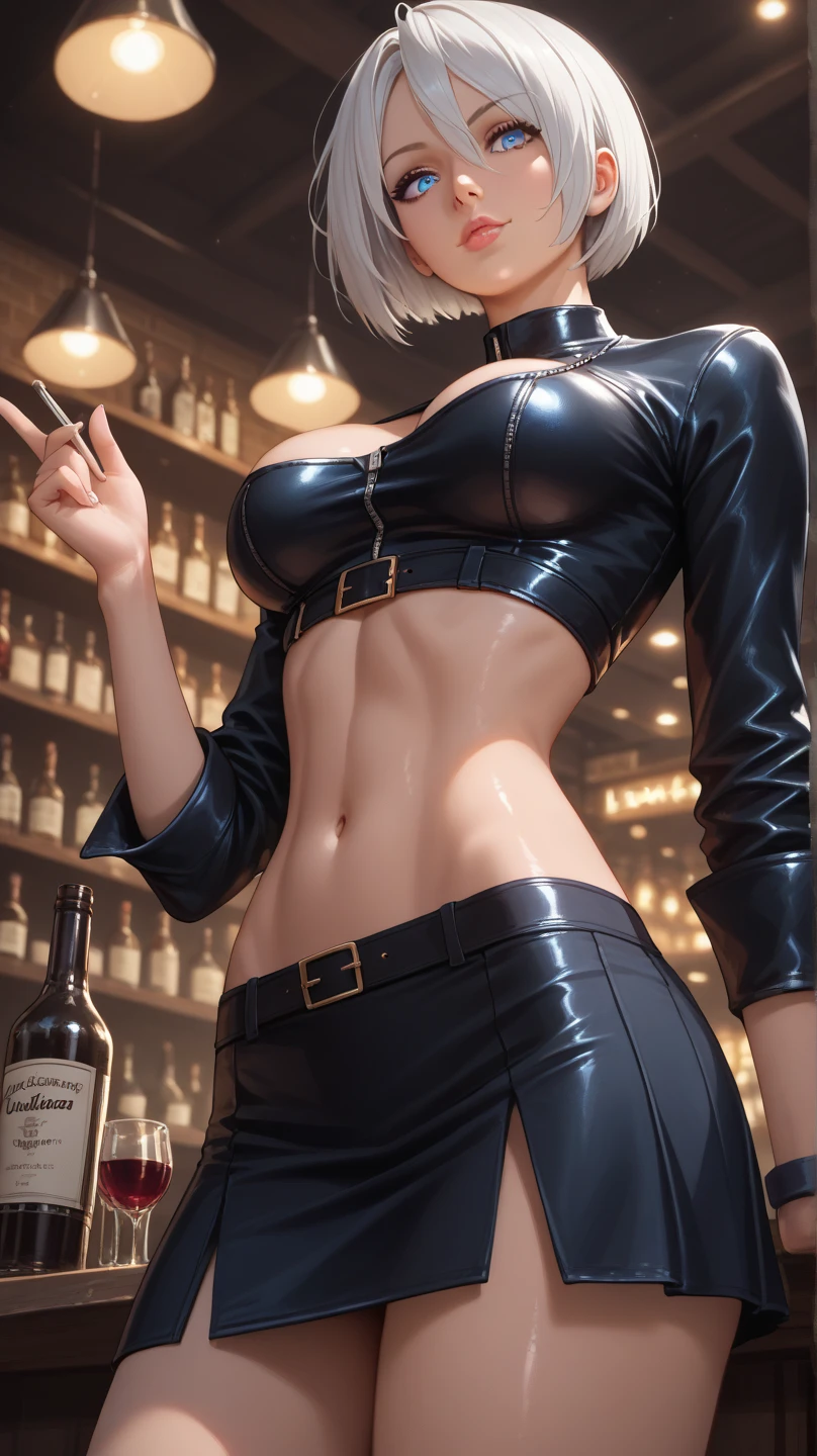 gwen tennyson,jinx,tracer,y'shtola rhul,rebecca chambers,nier automata,overwatch,close up,mecha pilot,casino show,tattoos,pink and silver plugsuit,white short sleeve top,white lycra micro shorts,garter belt,uncovered belly,short hair,cute makeup,green eyes,dimensional golden hair,shy smile,freckles,beautiful girl,large breasts,8k,ultra detailed,realistic,fantasy art,cyborg armor,magician uniform,ear piercings,saiyan girl,saiyan female,white short sleeve magician jacket,magic wand,Las Vegas city,